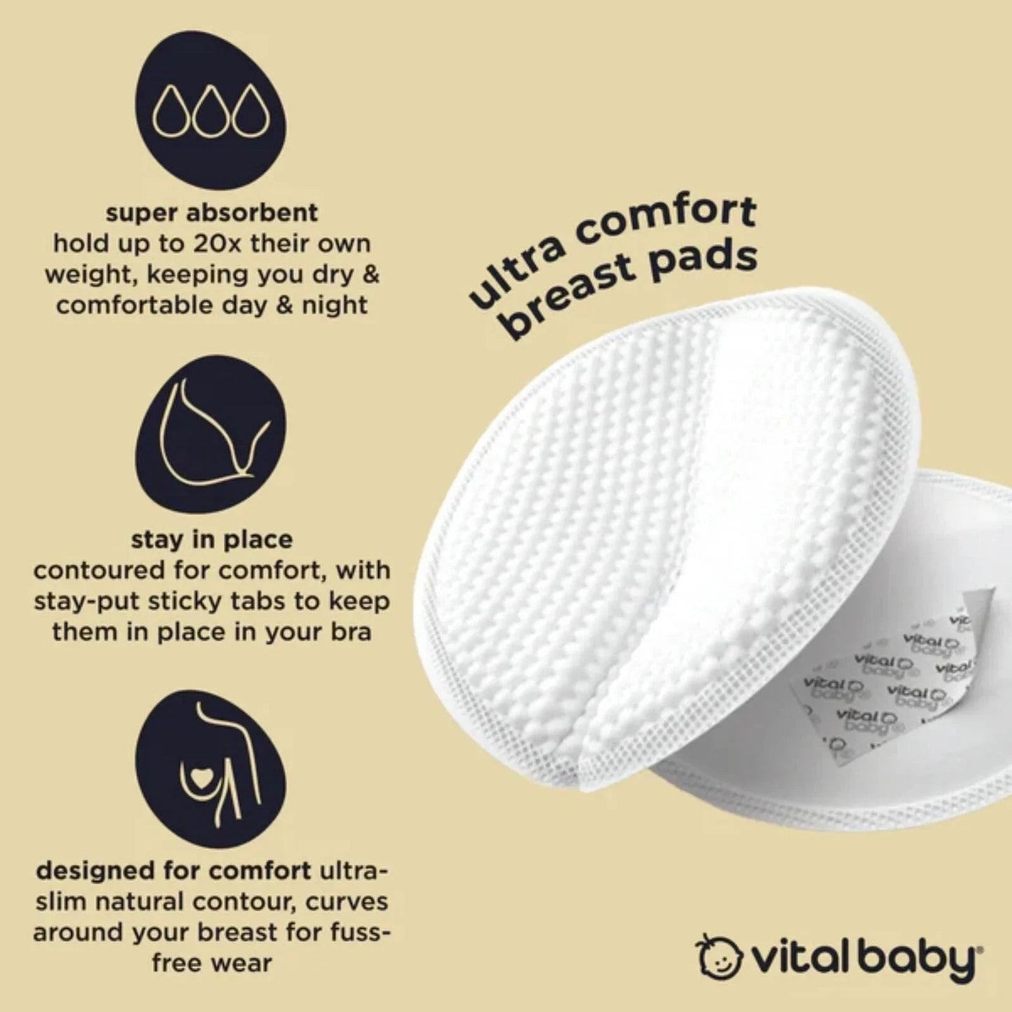 Vital Baby Nurture Ultra Comfort Breast Pads 56 pcs - mezetto ebebek ebebek