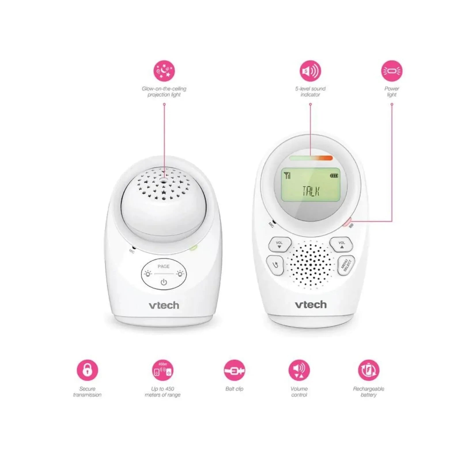 Vtech Digital Audio Monitor with Night Light & Projection - mezetto ebebek ebebek