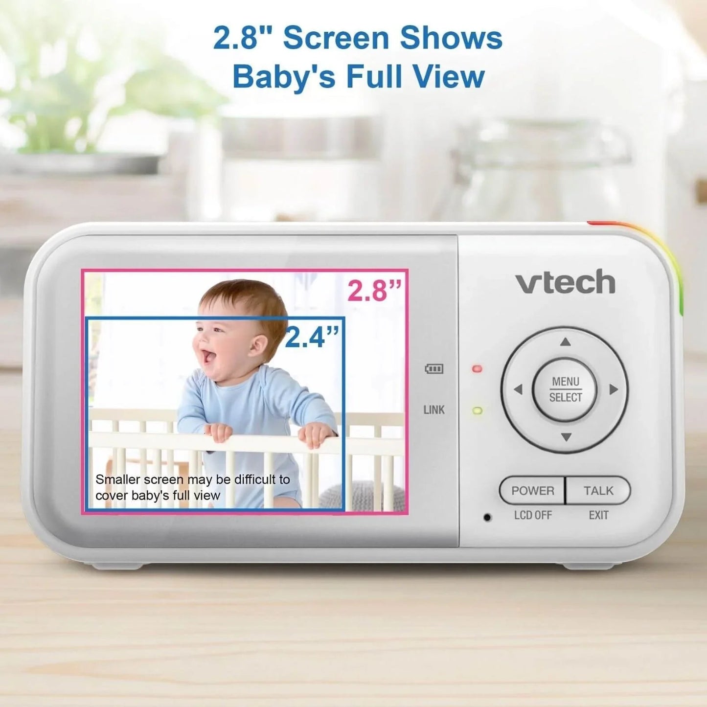 VTech - VM3263 2.8" Pan & Tilt Video Monitor with Night Light - mezetto ebebek ebebek
