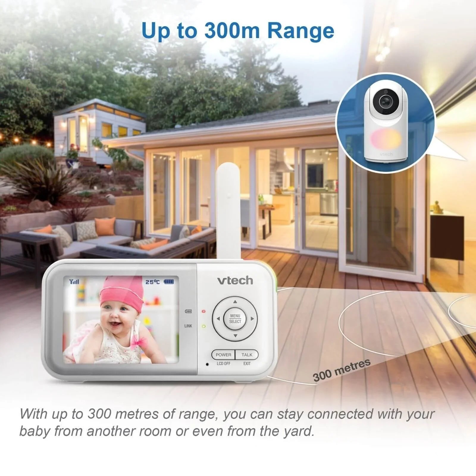 VTech - VM3263 2.8" Pan & Tilt Video Monitor with Night Light - mezetto ebebek ebebek