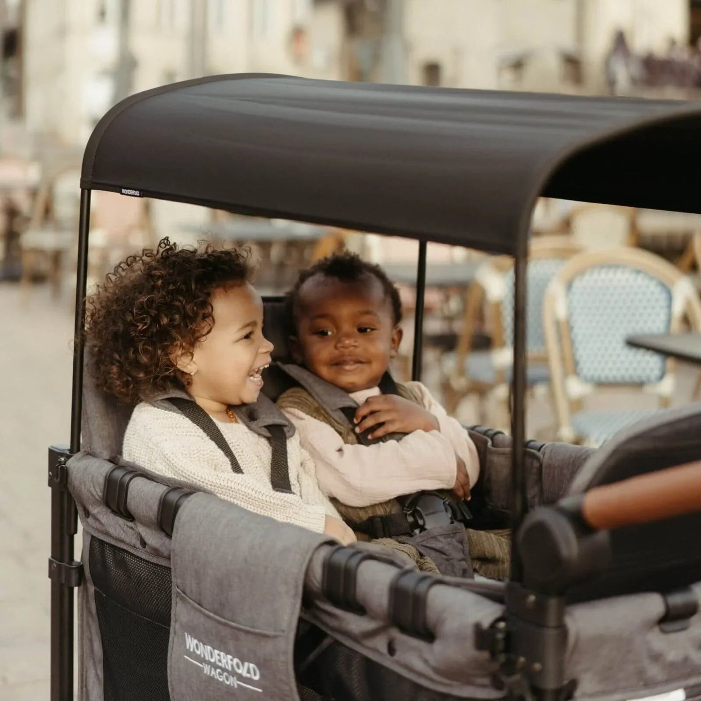 W4 Luxe Quad Stroller Wagon - Charcoal Grey - mezetto ebebek ebebek