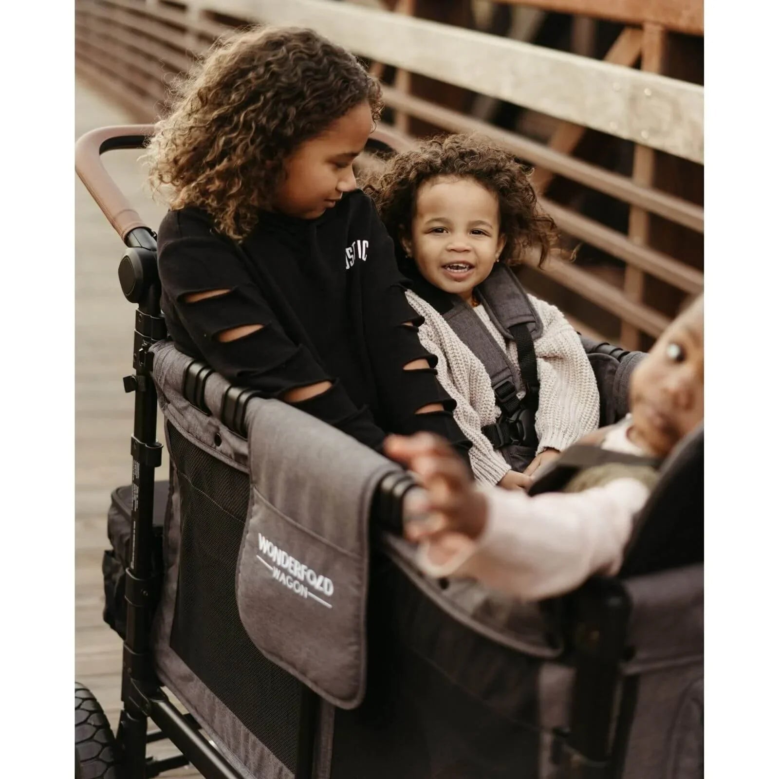 W4 Luxe Quad Stroller Wagon - Charcoal Grey - mezetto ebebek ebebek