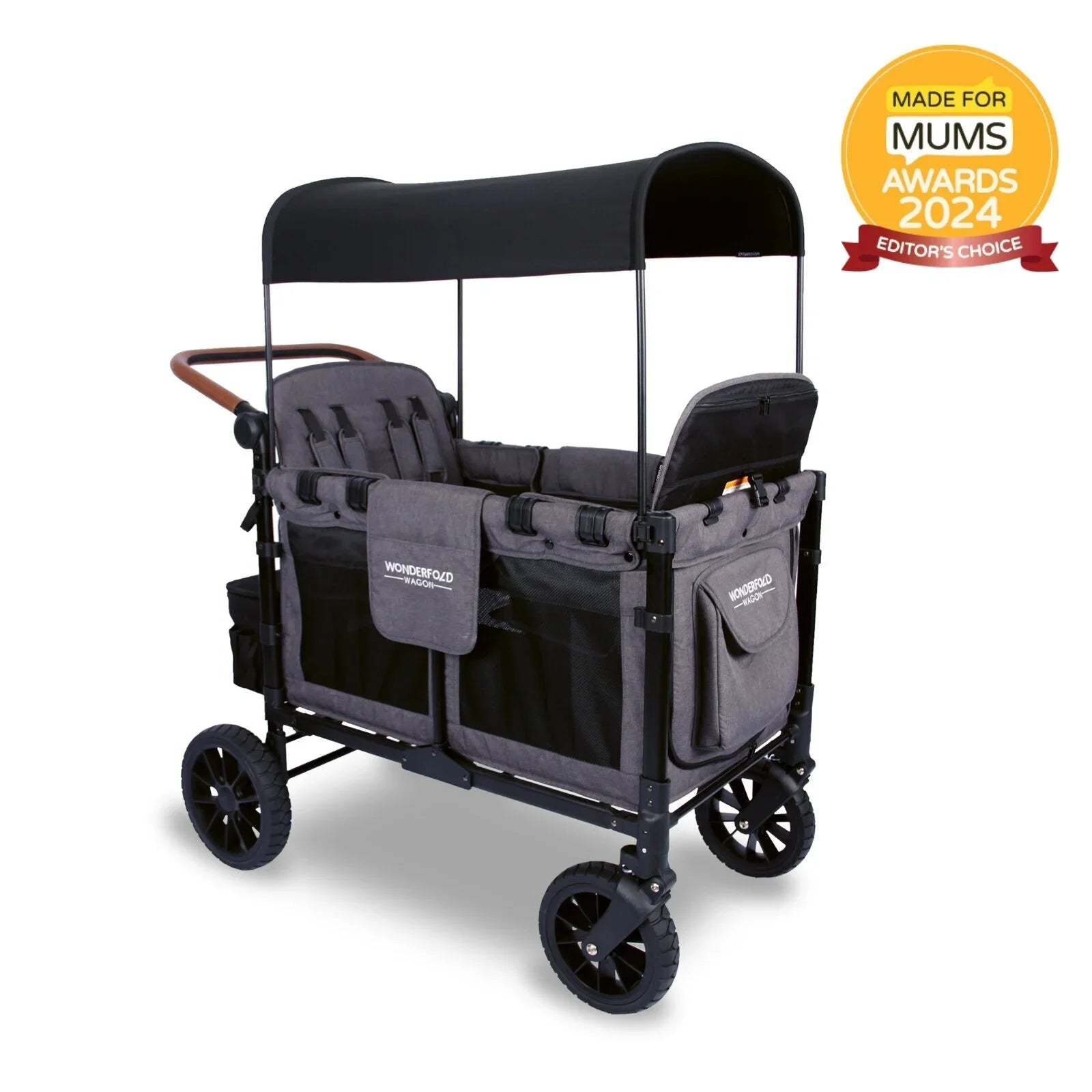 W4 Luxe Quad Stroller Wagon - Charcoal Grey - mezetto ebebek ebebek