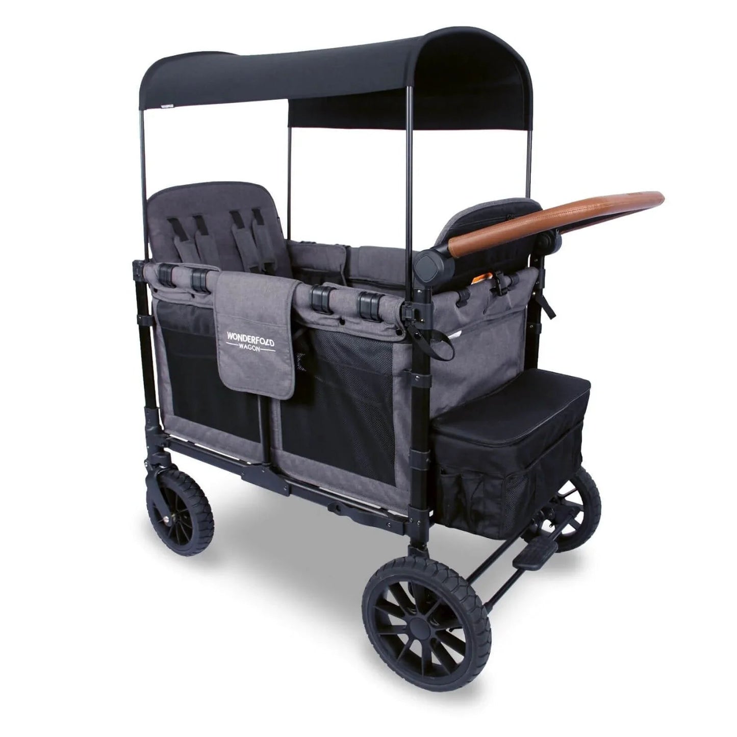 W4 Luxe Quad Stroller Wagon - Charcoal Grey - mezetto ebebek ebebek