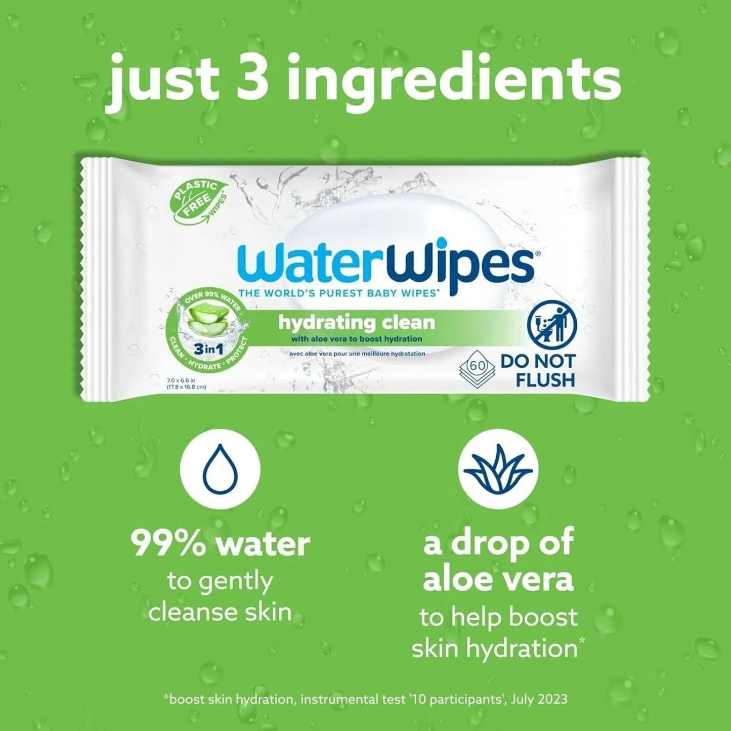WaterWipes Hydrating Wipes 60 pcs - mezetto ebebek ebebek
