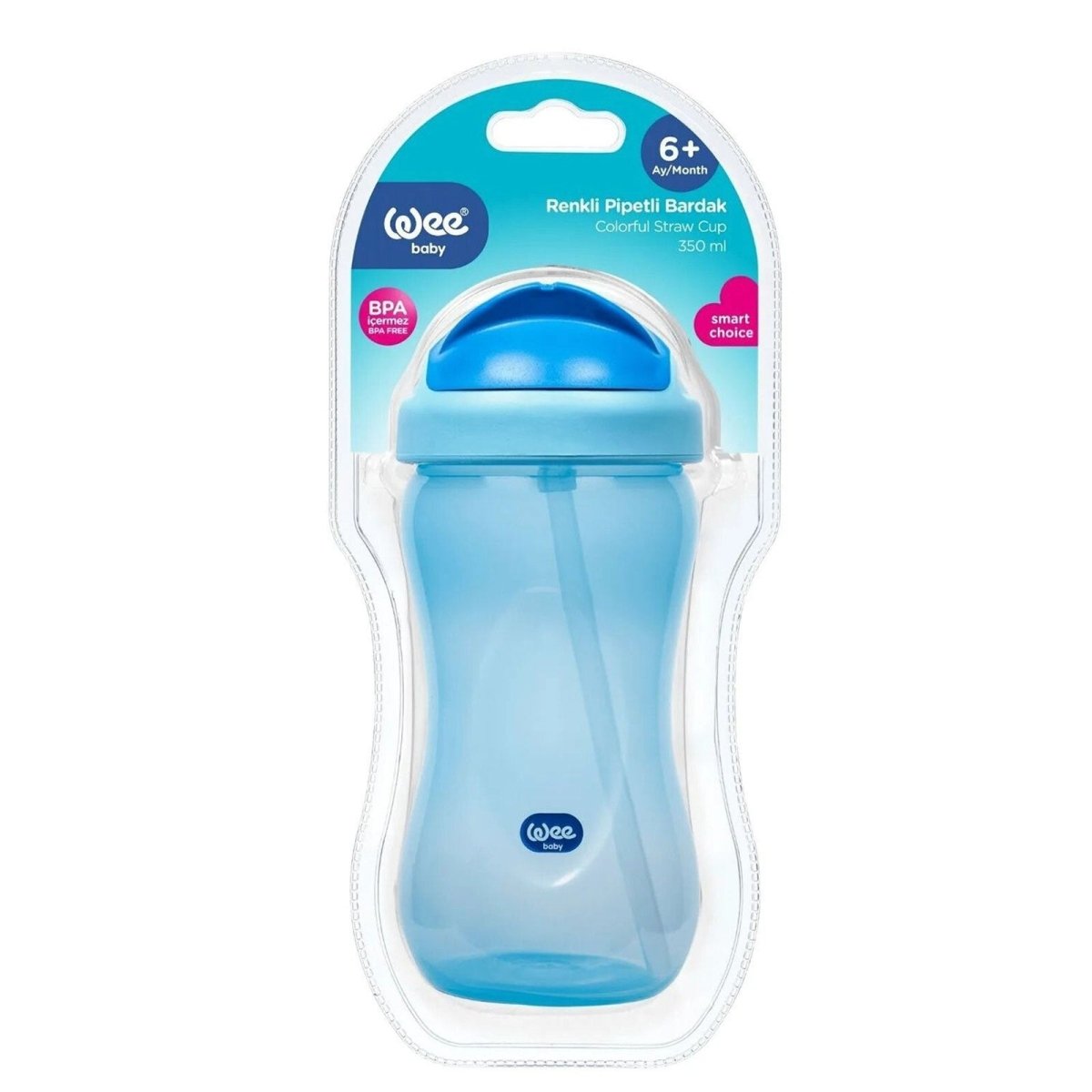 Wee Baby Colorful Cup with Straw & Handle 6+ months 350ml Assorted - mezetto ebebek ebebek