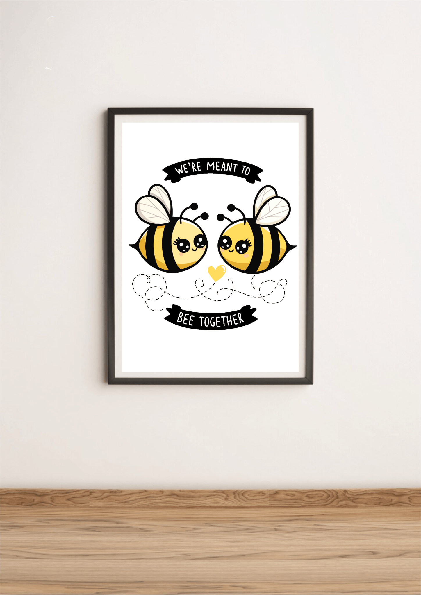 We’re Meant to Bee Together – Cute Bee Couple Art Print - mezetto KEOLIX KEOLIX