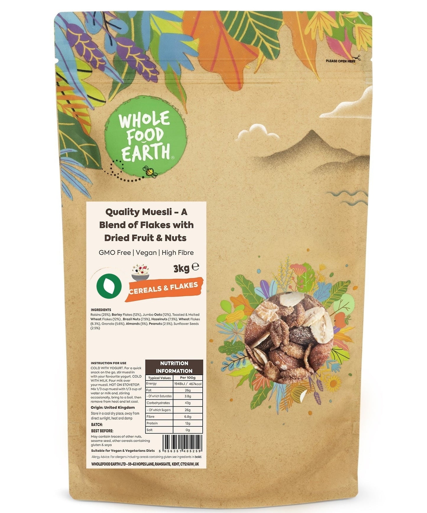 Quality Muesli - A Blend of Flakes with Dried Fruit & Nuts