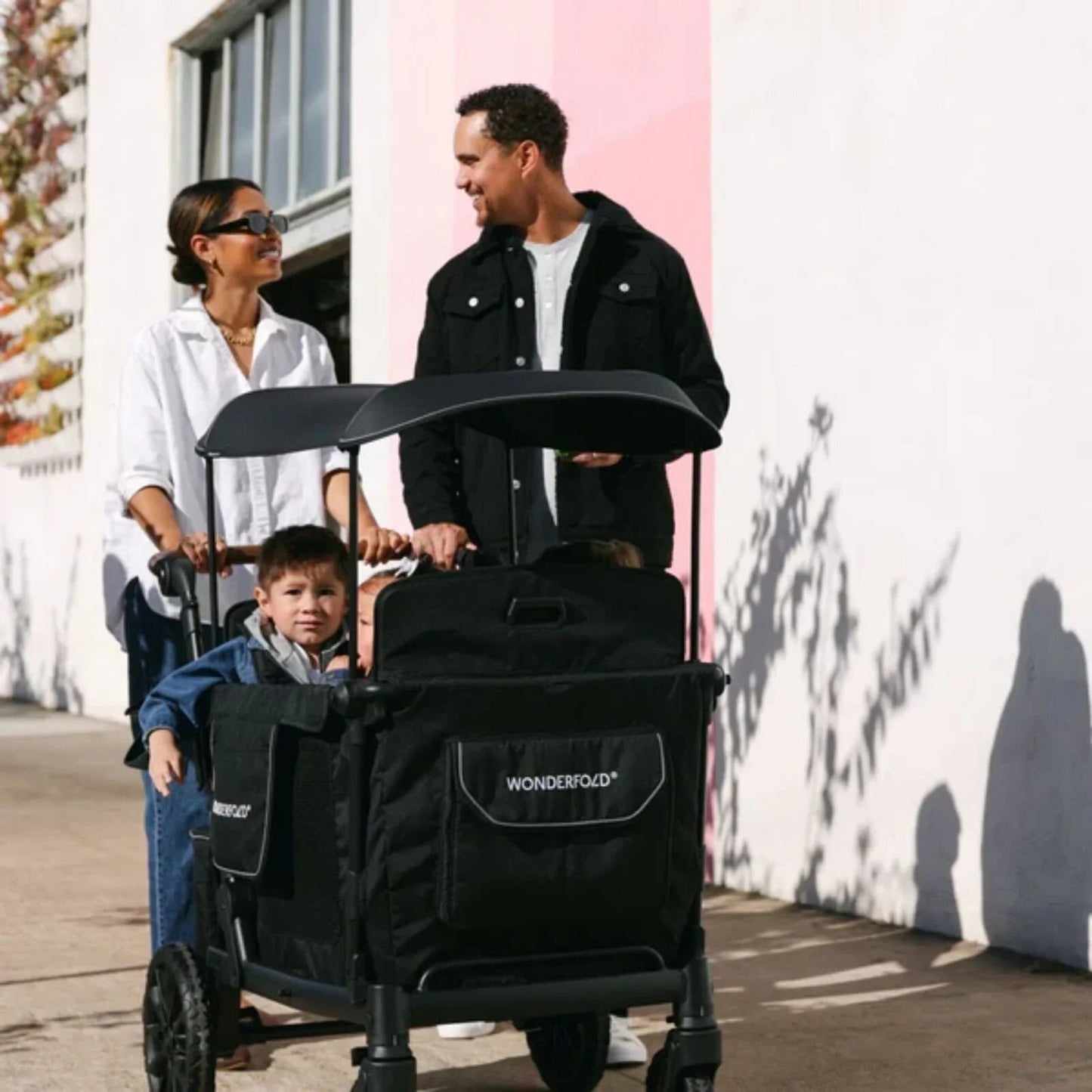 Wonderfold L4 Quad Stroller Wagon - Black - mezetto ebebek ebebek