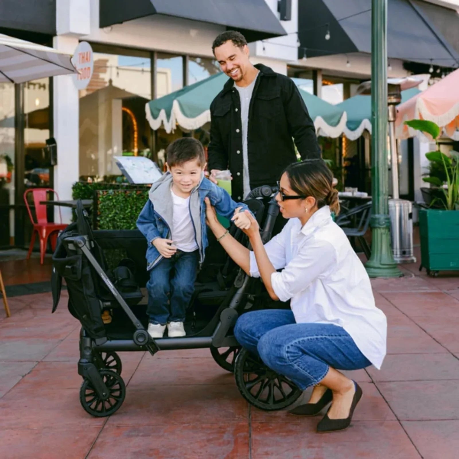 Wonderfold L4 Quad Stroller Wagon - Black - mezetto ebebek ebebek