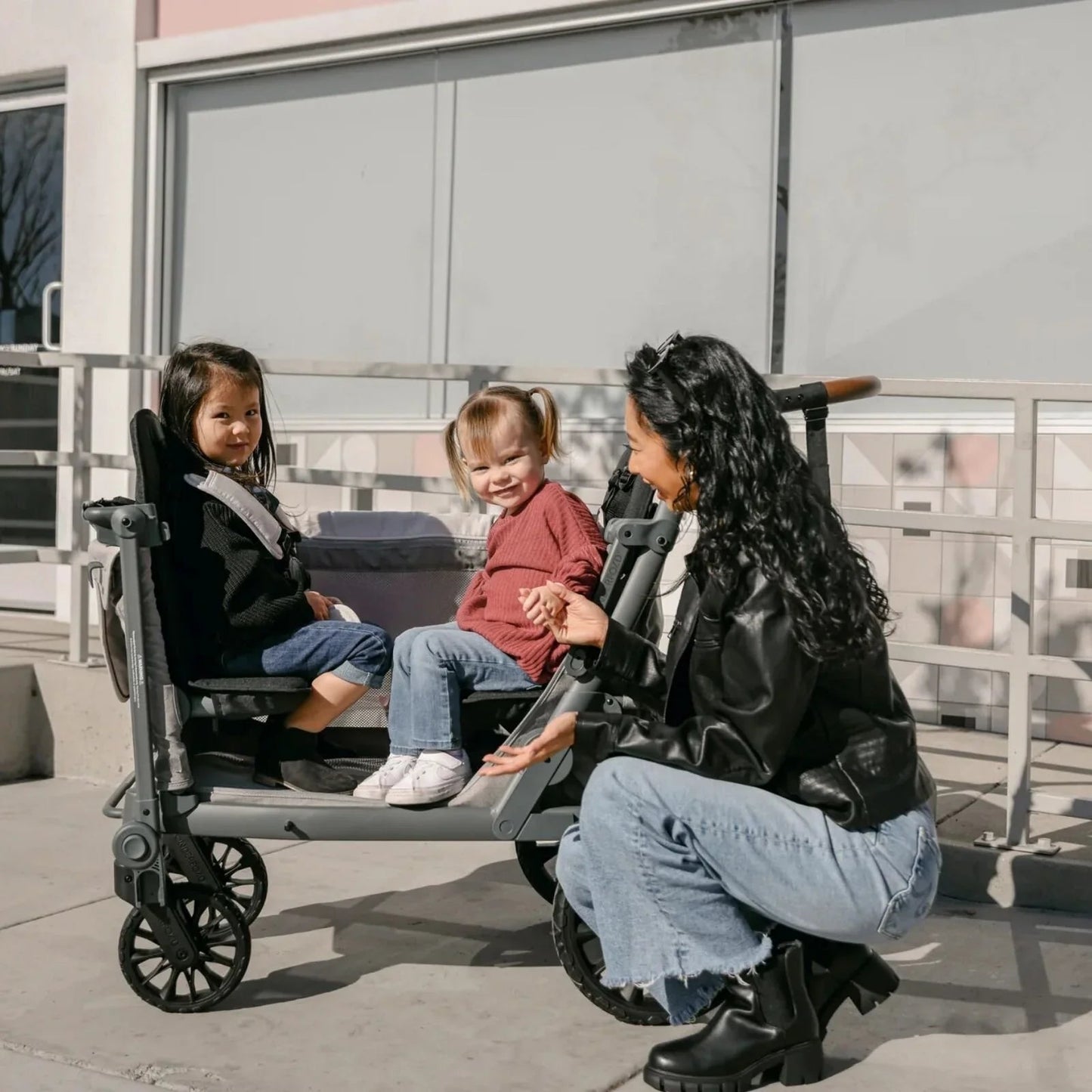 Wonderfold L4 Quad Stroller Wagon - Grey - mezetto ebebek ebebek