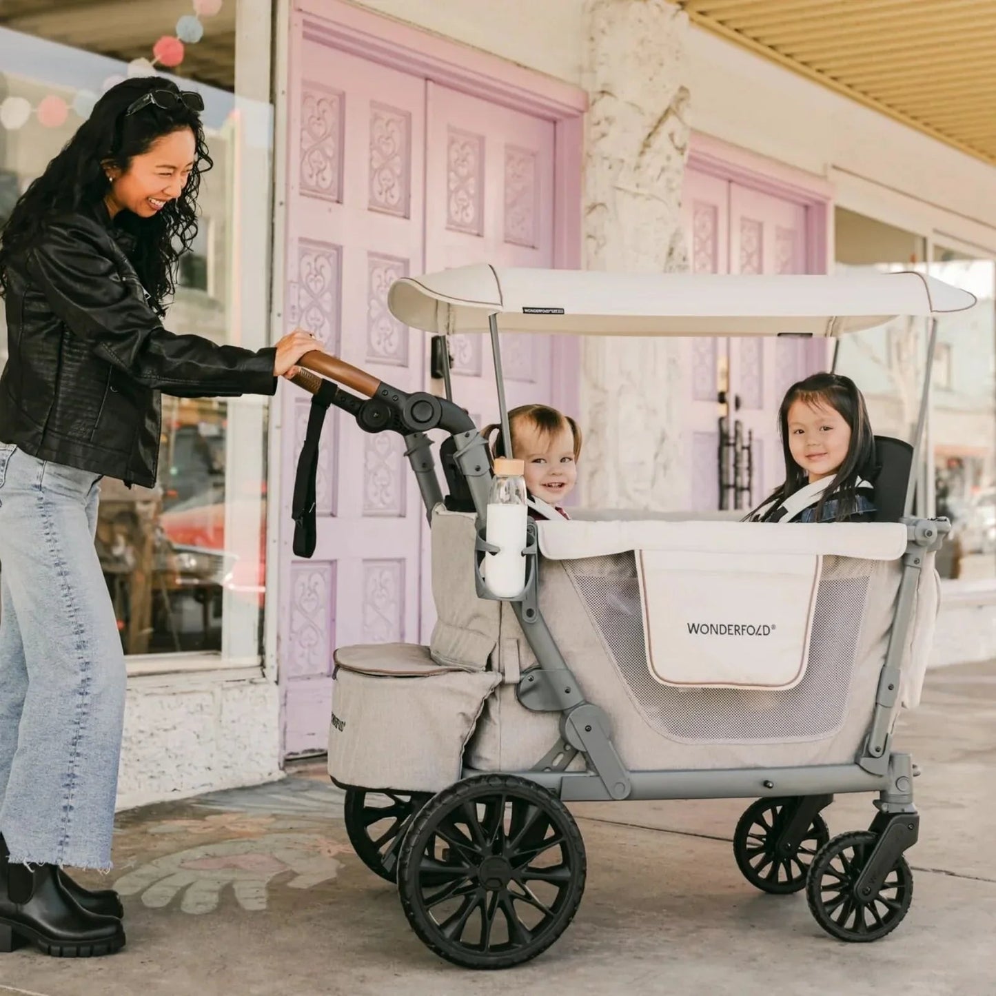 Wonderfold L4 Quad Stroller Wagon - Grey - mezetto ebebek ebebek