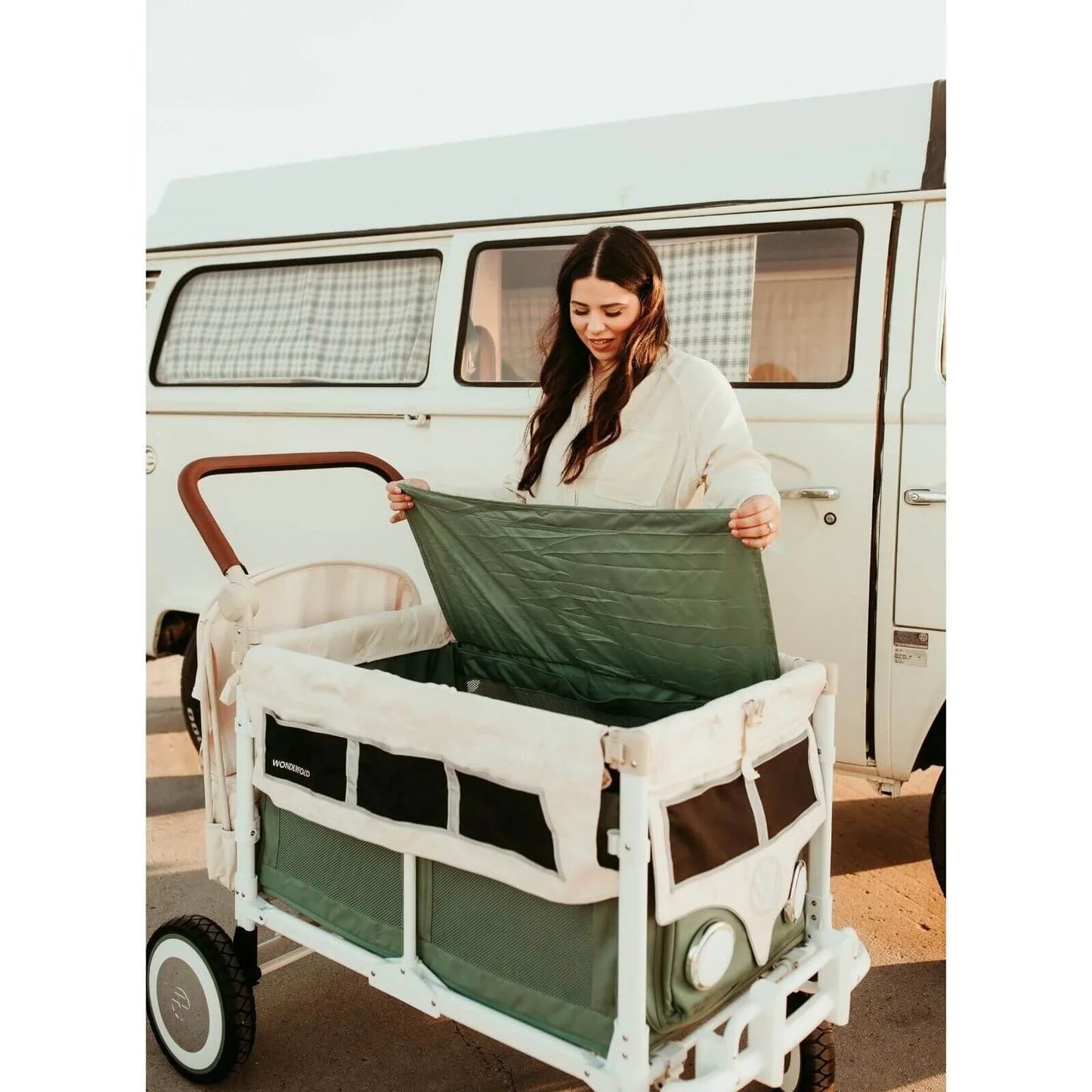 Wonderfold VW4 Volkswagen Stroller Wagon - Green - mezetto ebebek ebebek