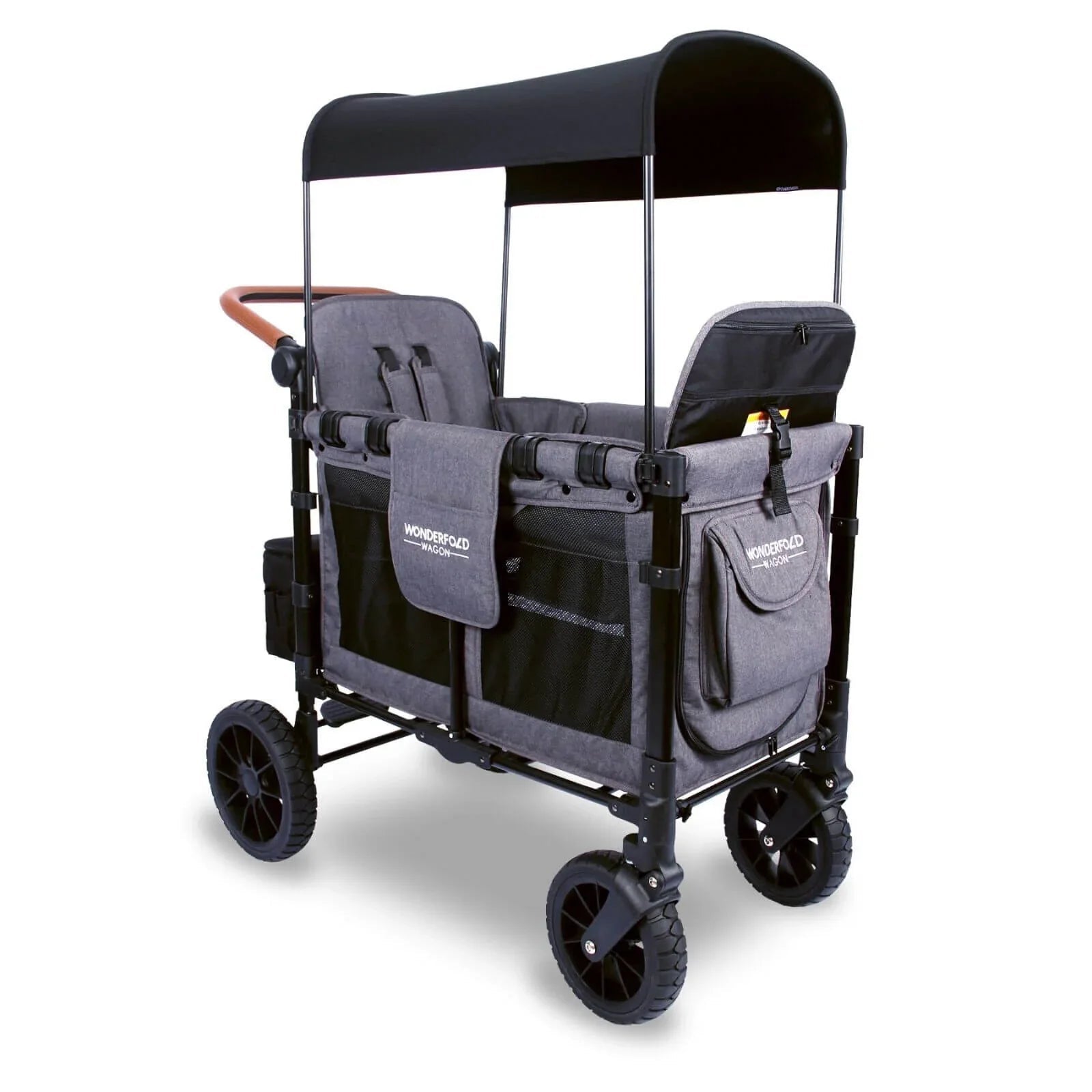 Wonderfold W2 Luxe Double Wagon - Charcoal Grey - mezetto ebebek ebebek