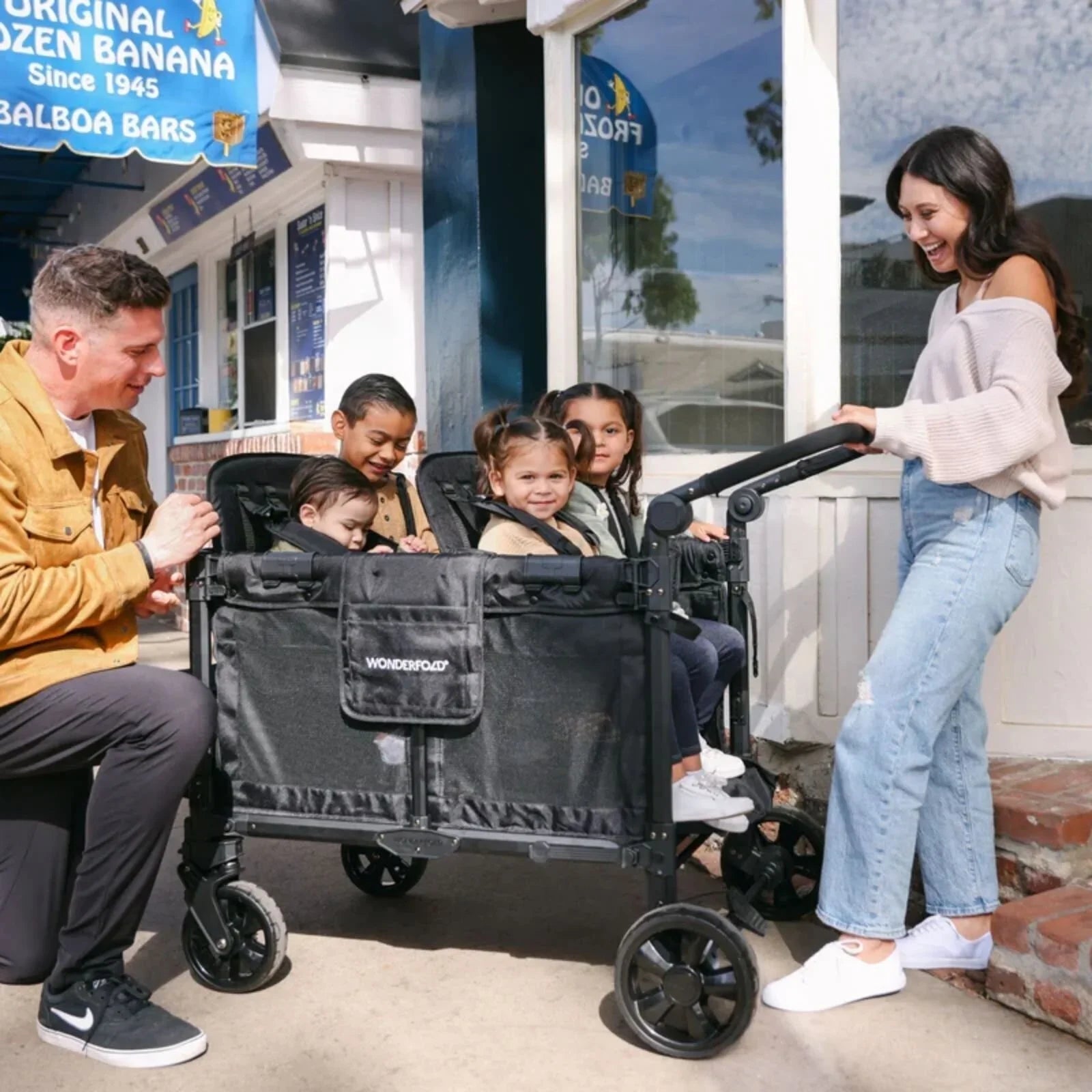 Wonderfold W4 Elite Pro Stroller Wagon - Charcoal Grey - mezetto ebebek ebebek