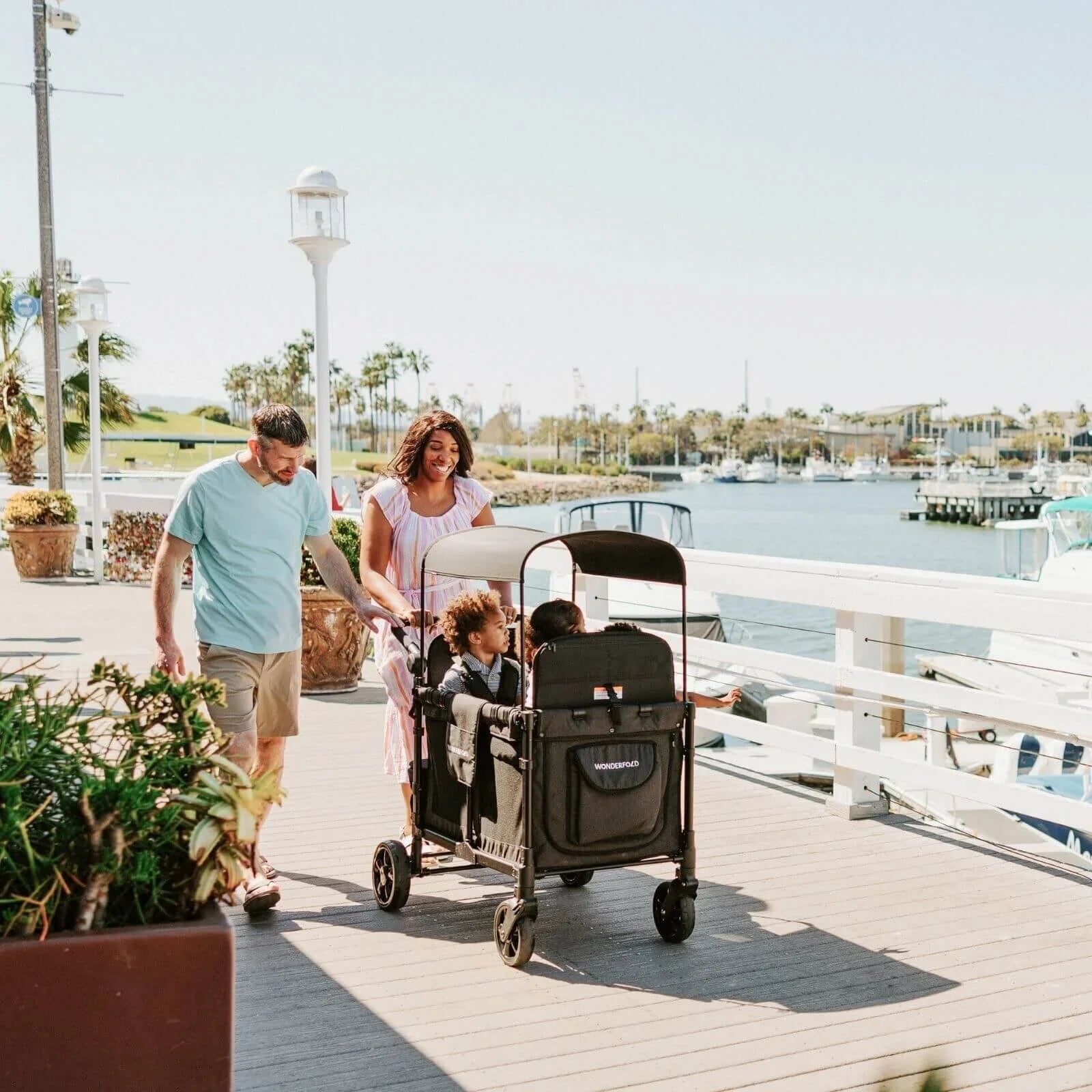 Wonderfold Wagon W4 Elite Quad Stroller Wagon - Charcoal Grey - mezetto ebebek ebebek