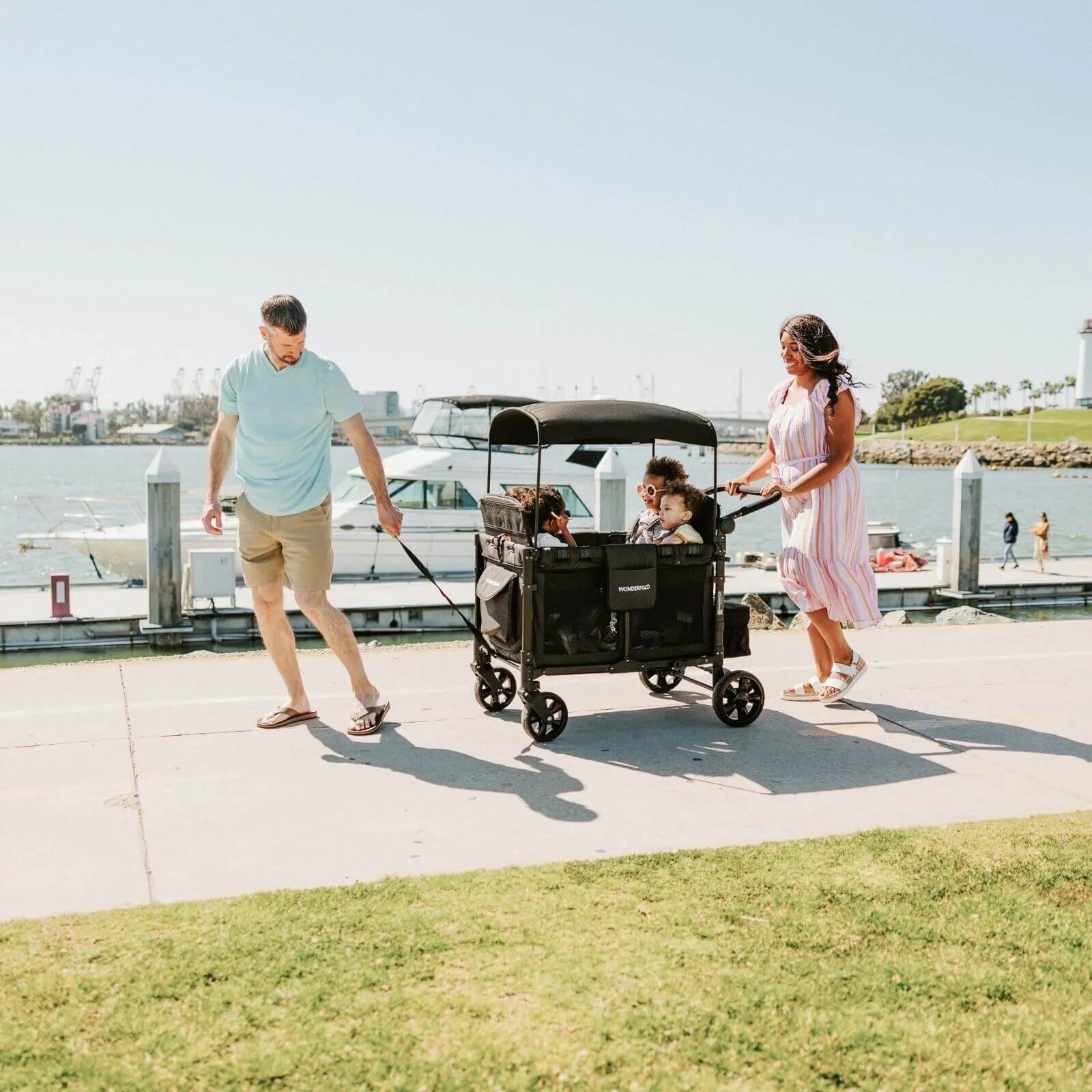 Wonderfold Wagon W4 Elite Quad Stroller Wagon - Volcanic Black - mezetto ebebek ebebek