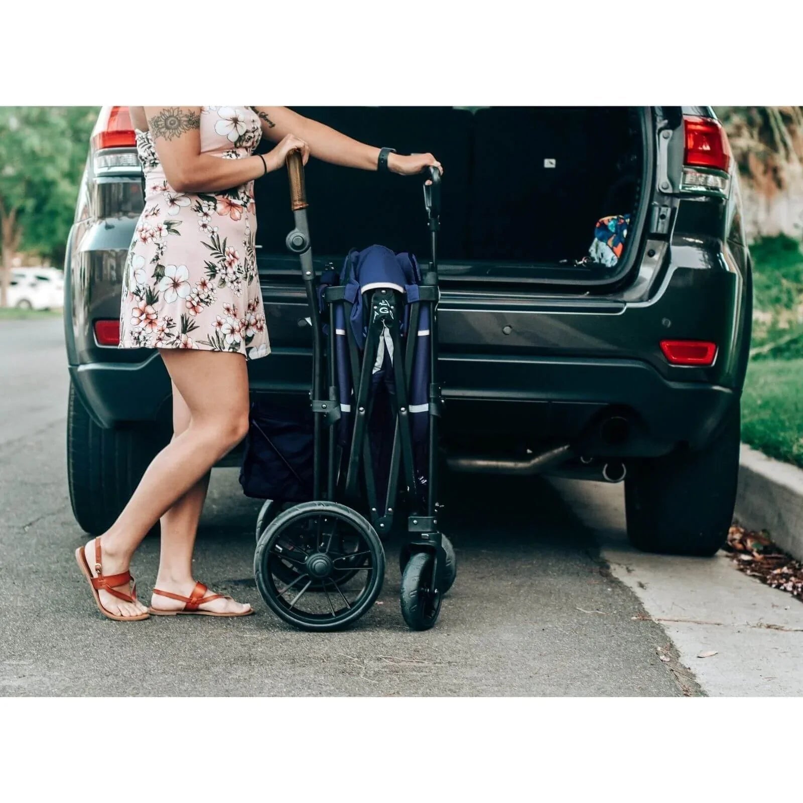 Wonderfold X2 Push & Pull Double Stroller Wagon - Midnight Blue - mezetto ebebek ebebek