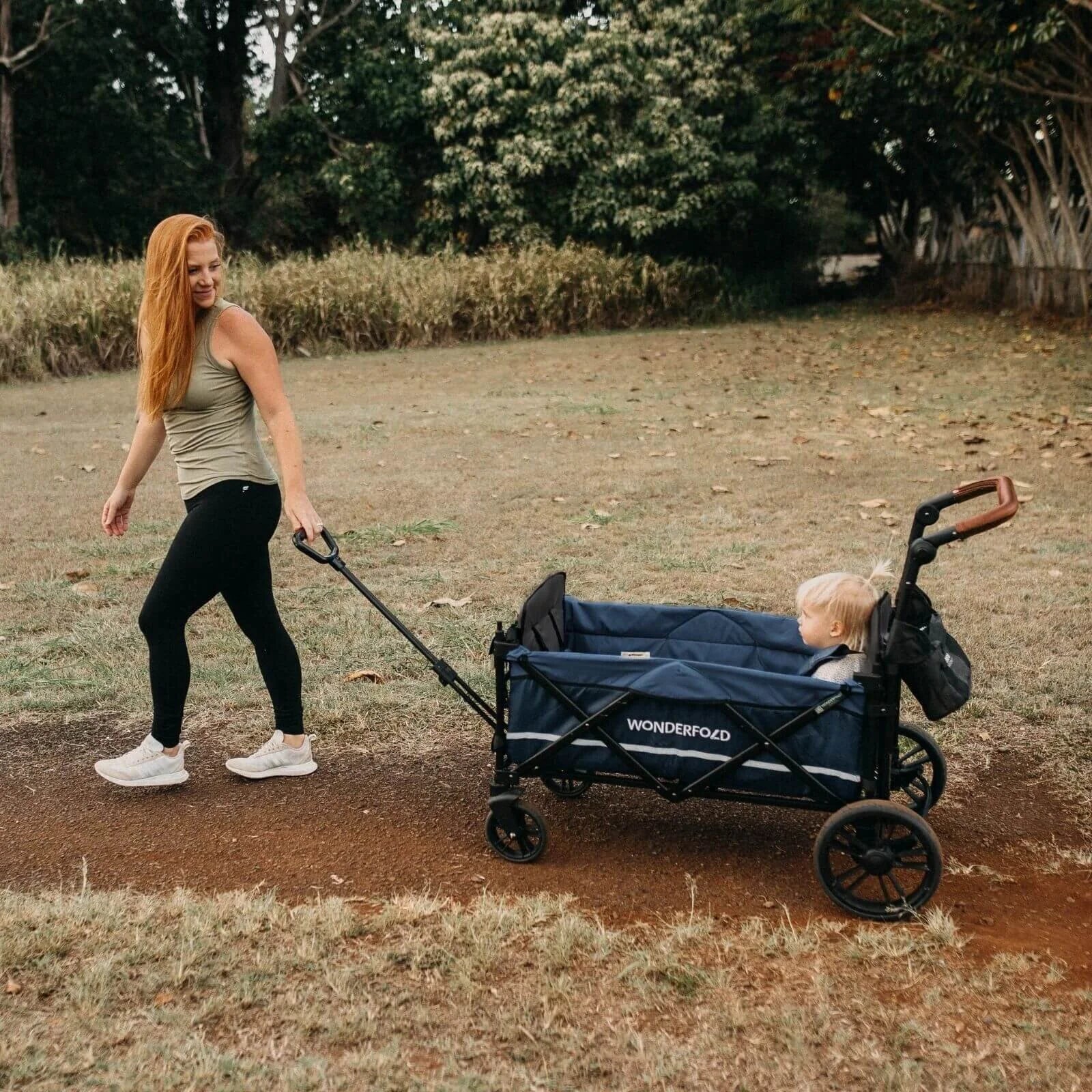 Wonderfold X2 Push & Pull Double Stroller Wagon - Midnight Blue - mezetto ebebek ebebek