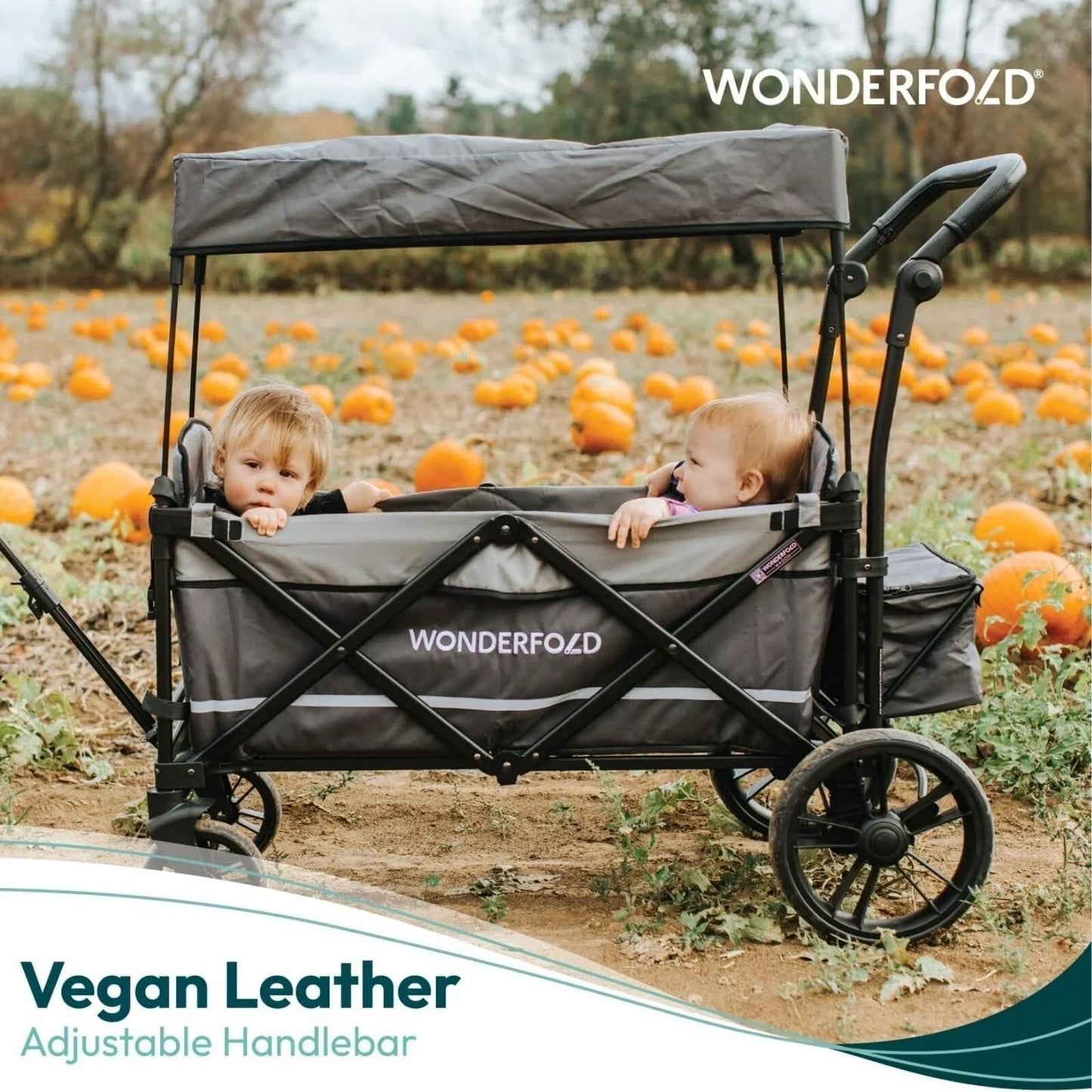 Wonderfold X2R Push and Pull Quad Stroller Wagon - Sapphire Navy - mezetto ebebek ebebek