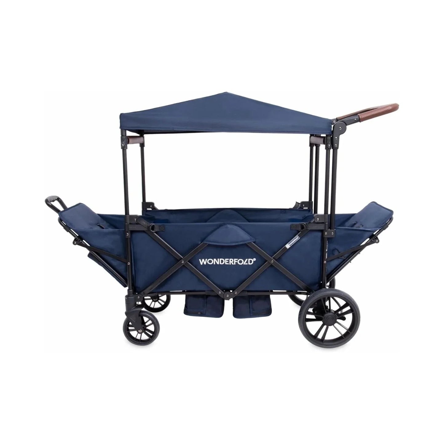 Wonderfold X2R Push and Pull Quad Stroller Wagon - Sapphire Navy - mezetto ebebek ebebek