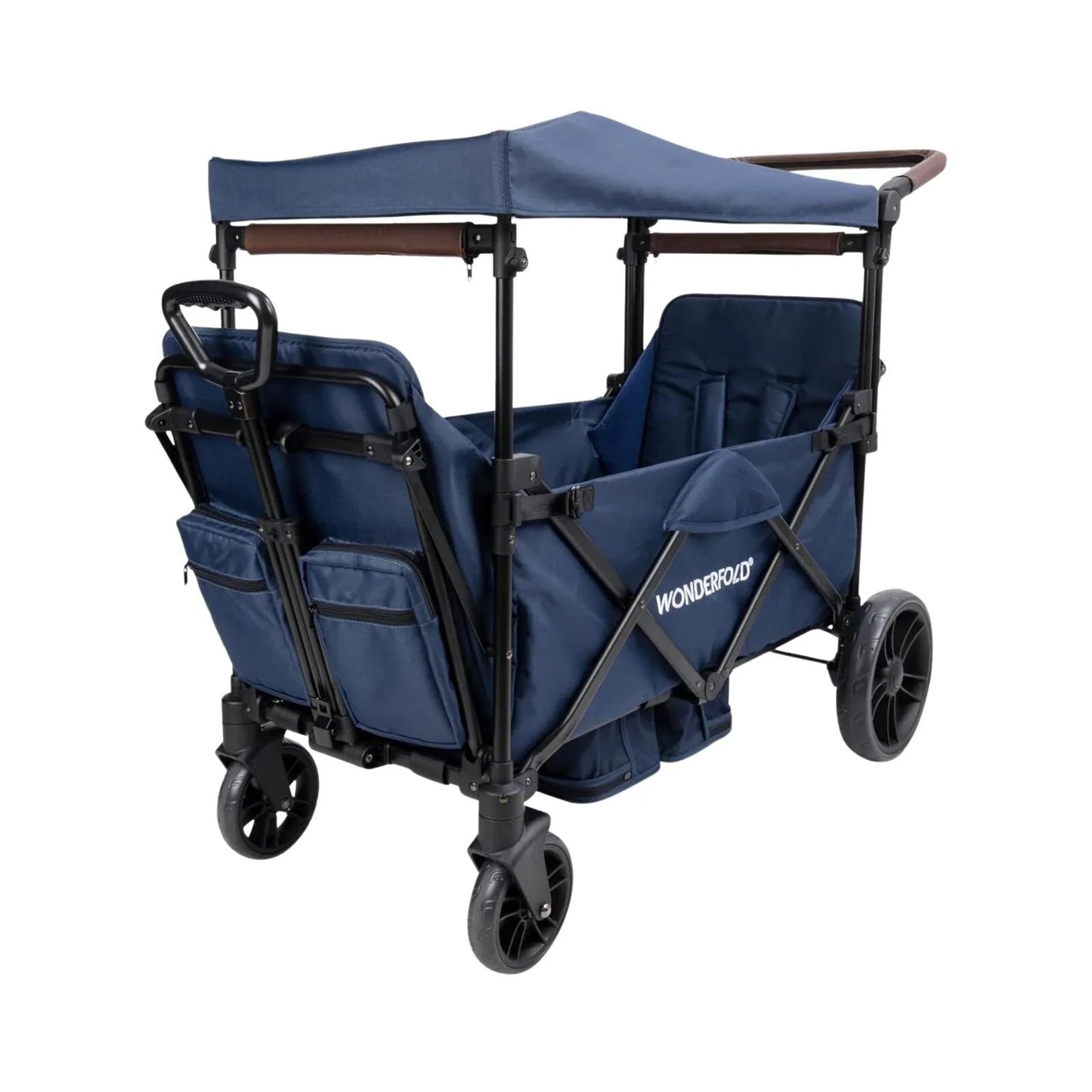 Wonderfold X2R Push and Pull Quad Stroller Wagon - Sapphire Navy - mezetto ebebek ebebek