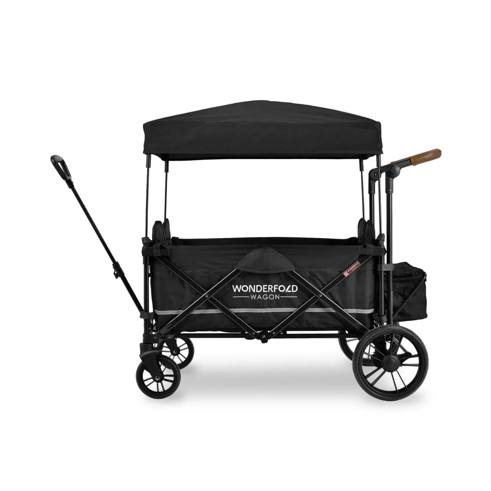 Wonderfold X4 Push & Pull Quad Stroller Wagon - Pitch Black - mezetto ebebek ebebek
