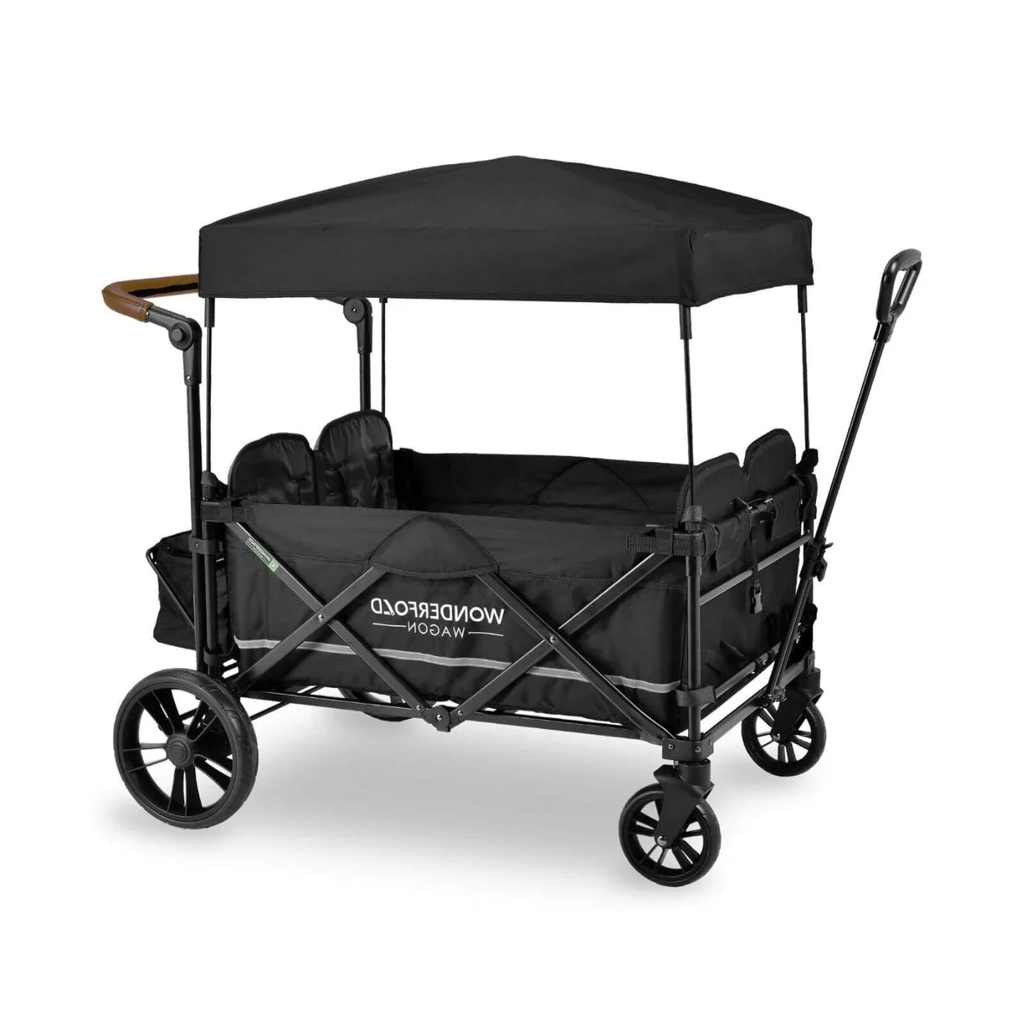 Wonderfold X4 Push & Pull Quad Stroller Wagon - Pitch Black - mezetto ebebek ebebek