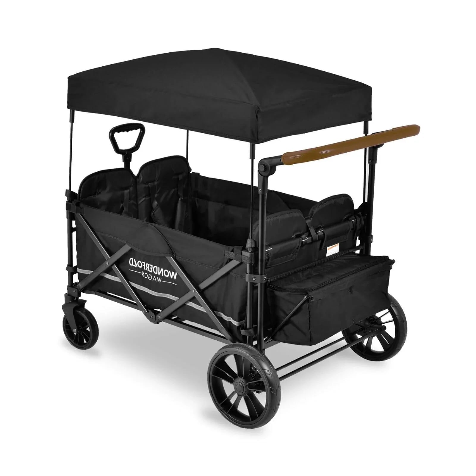 Wonderfold X4 Push & Pull Quad Stroller Wagon - Pitch Black - mezetto ebebek ebebek