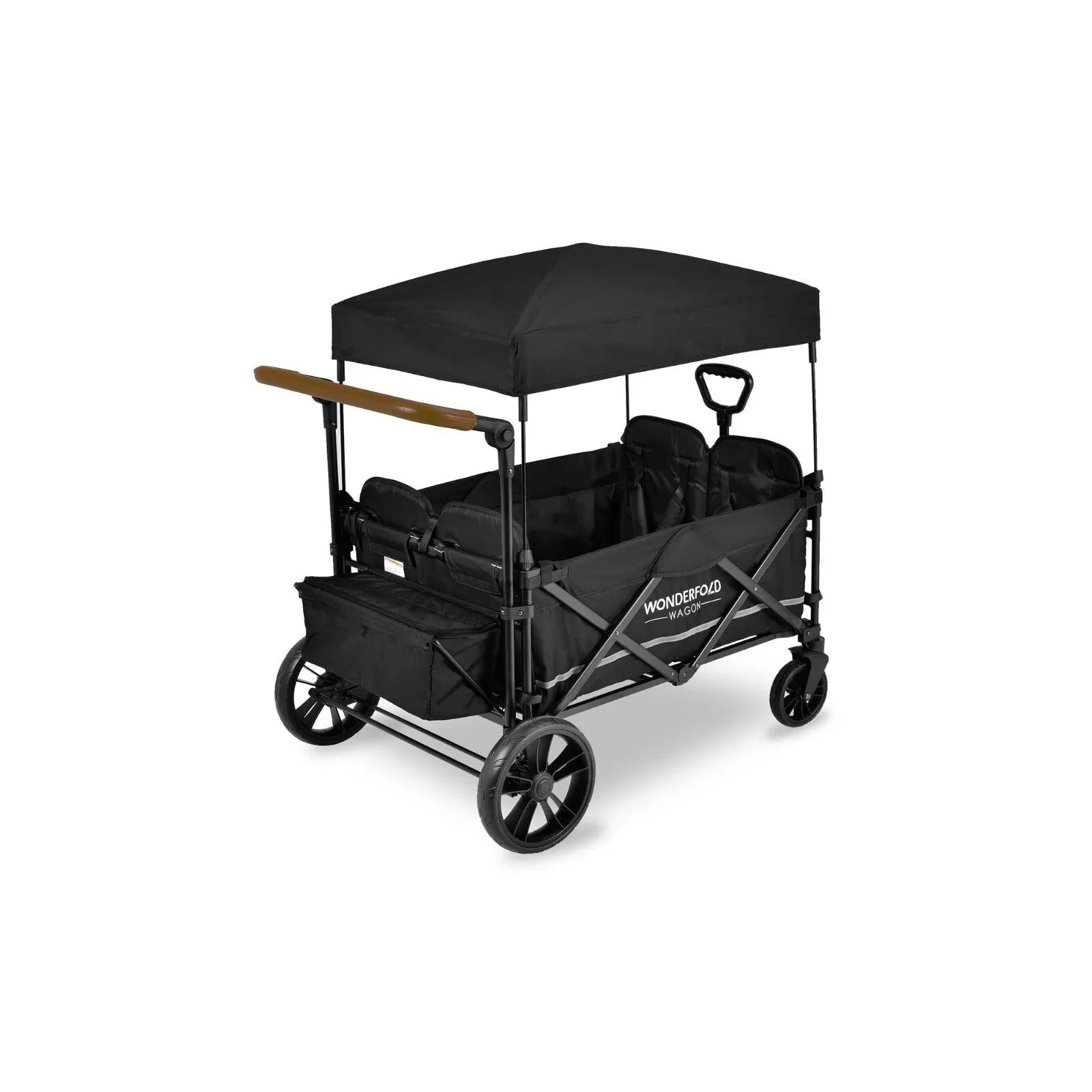Wonderfold X4R Push and Pull Quad Stroller Wagon - Black - mezetto ebebek ebebek