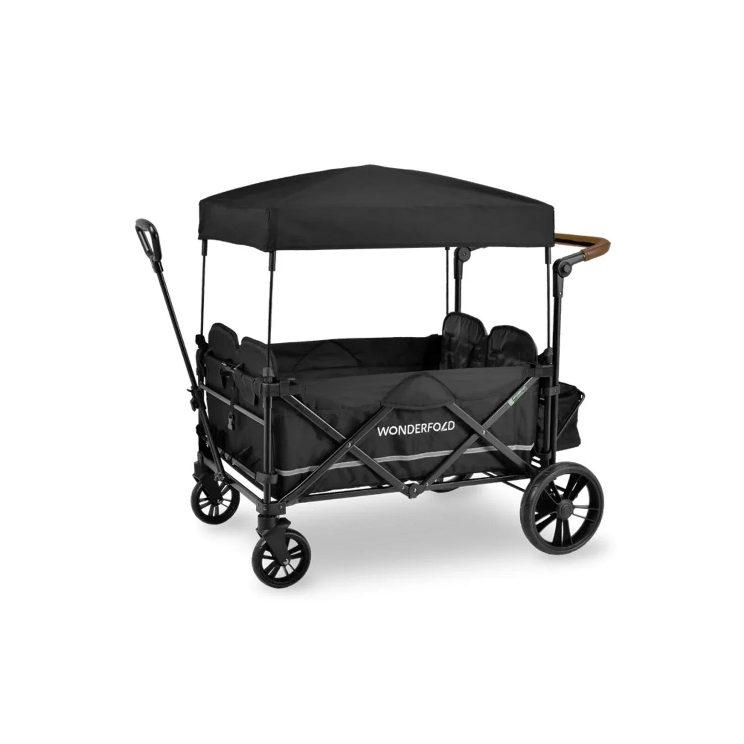 Wonderfold X4R Push and Pull Quad Stroller Wagon - Black - mezetto ebebek ebebek