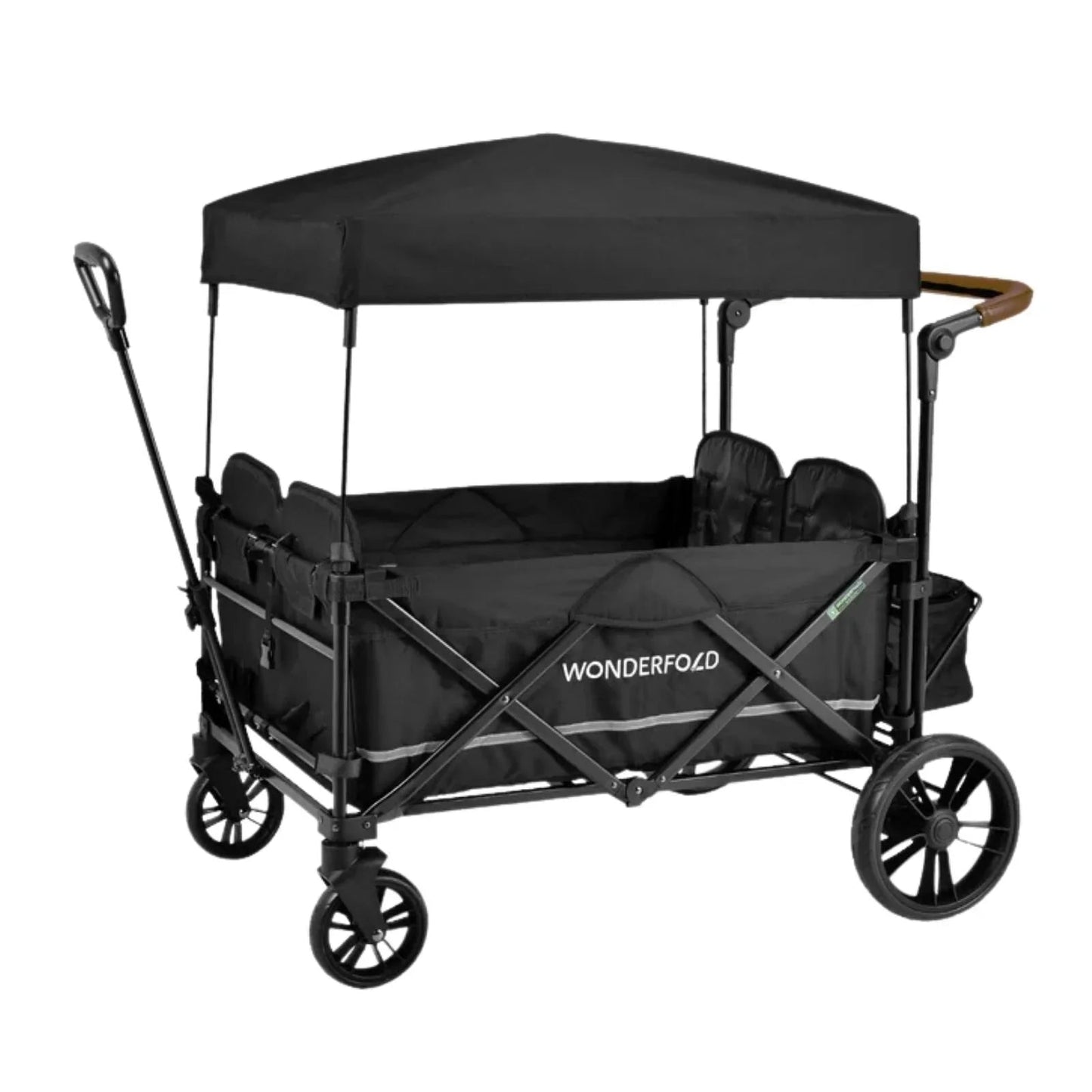 Wonderfold X4R Push and Pull Quad Stroller Wagon - Black - mezetto ebebek ebebek