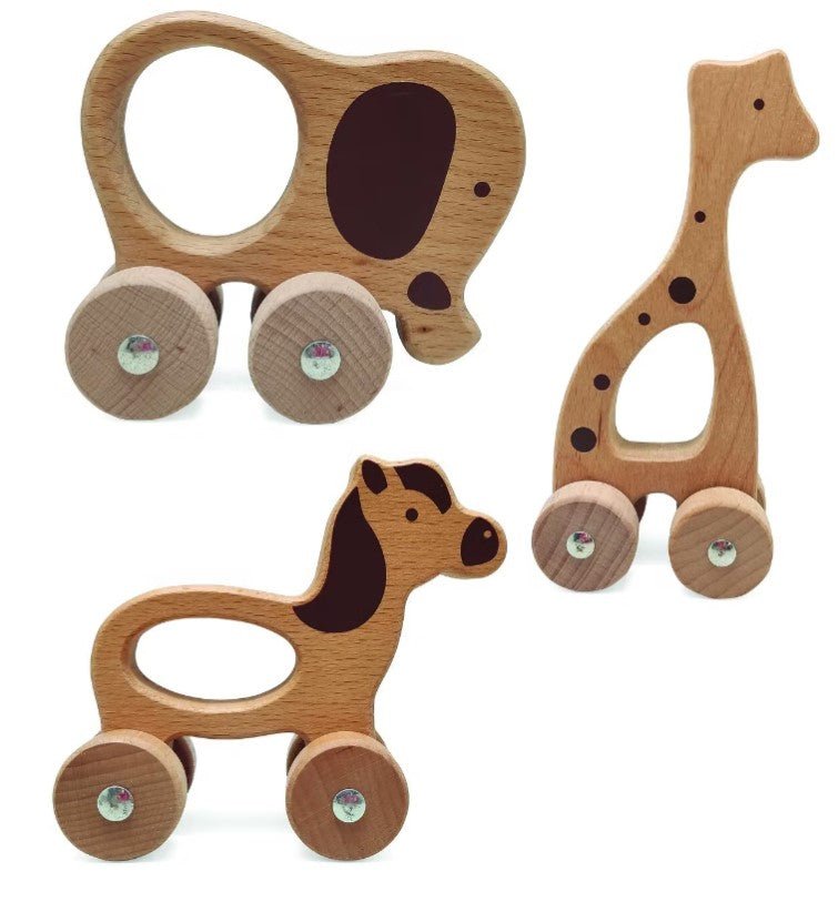 Wooden Animals on Wheels - mezetto Baby&More Baby&More