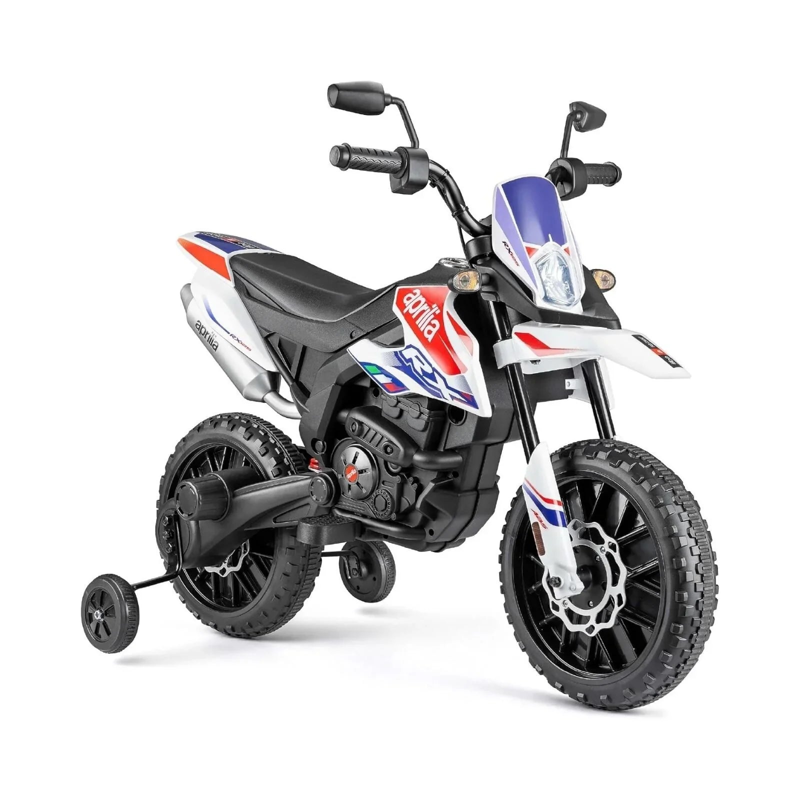 Xootz Aprilia 12V Electric Motorbike Ride On with Lithium Battery - White - mezetto ebebek ebebek