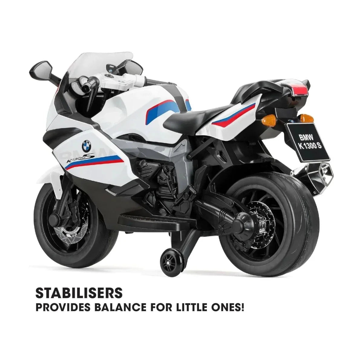 Xootz BMW 12.8V Electric Motorbike Ride On with Lithium Battery - White - mezetto ebebek ebebek