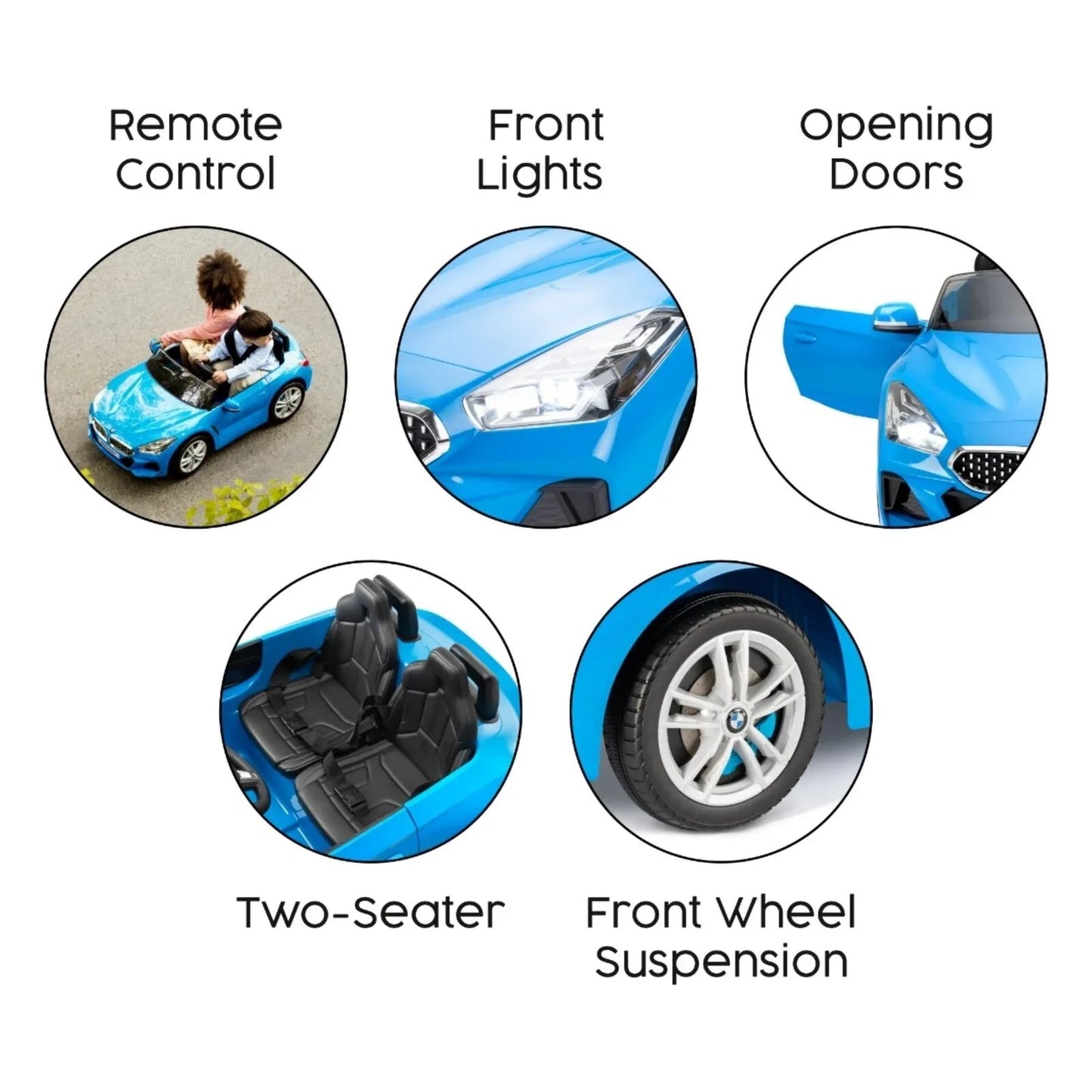 Xootz BMW Z4 12v Electric Ride - On Blue - Blue - mezetto ebebek ebebek