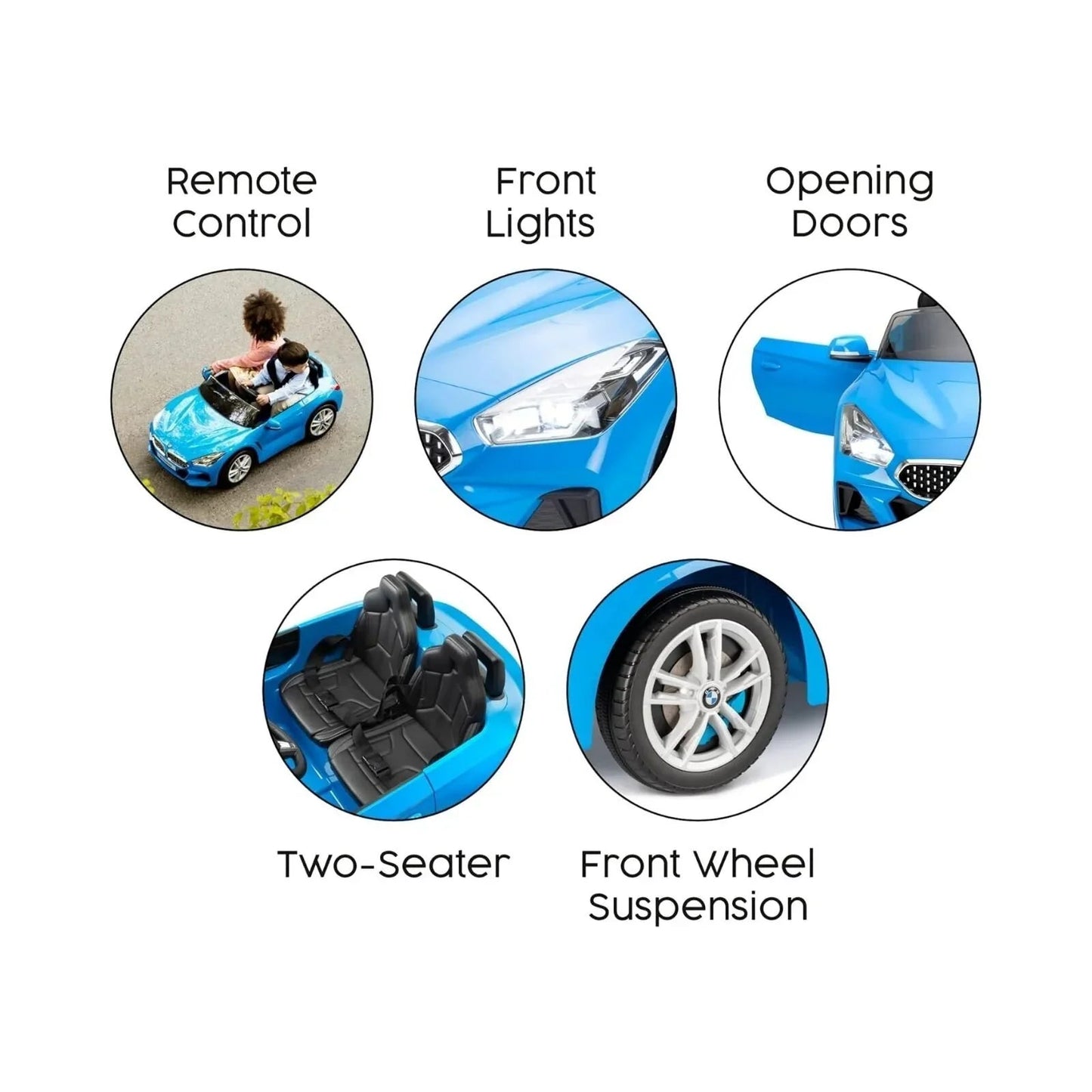 Xootz BMW Z4 12V Electric Ride On with Lithium Battery - Blue - mezetto ebebek ebebek