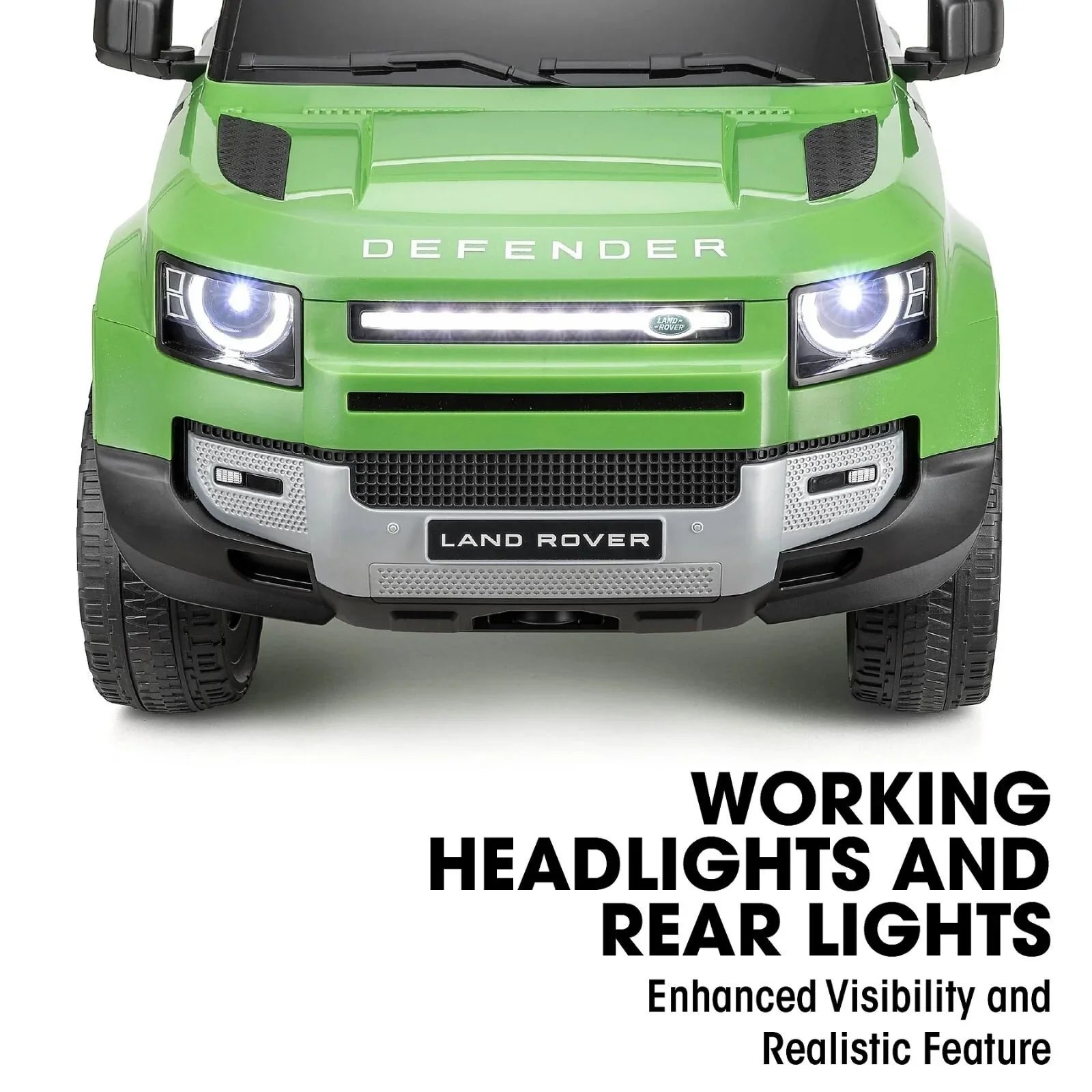 Xootz Land Rover Defender 12V Electric Ride On with Lithium Battery - Green - mezetto ebebek ebebek