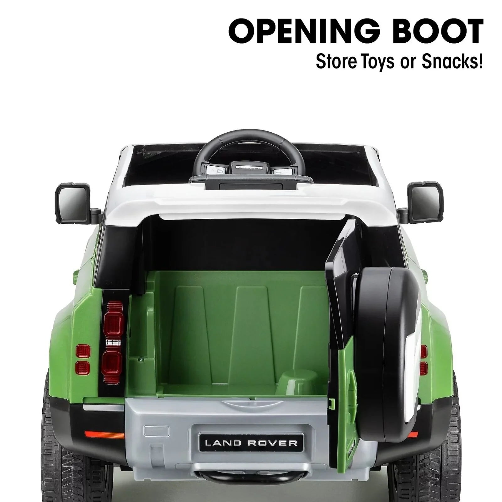 Xootz Land Rover Defender 12V Electric Ride On with Lithium Battery - Green - mezetto ebebek ebebek