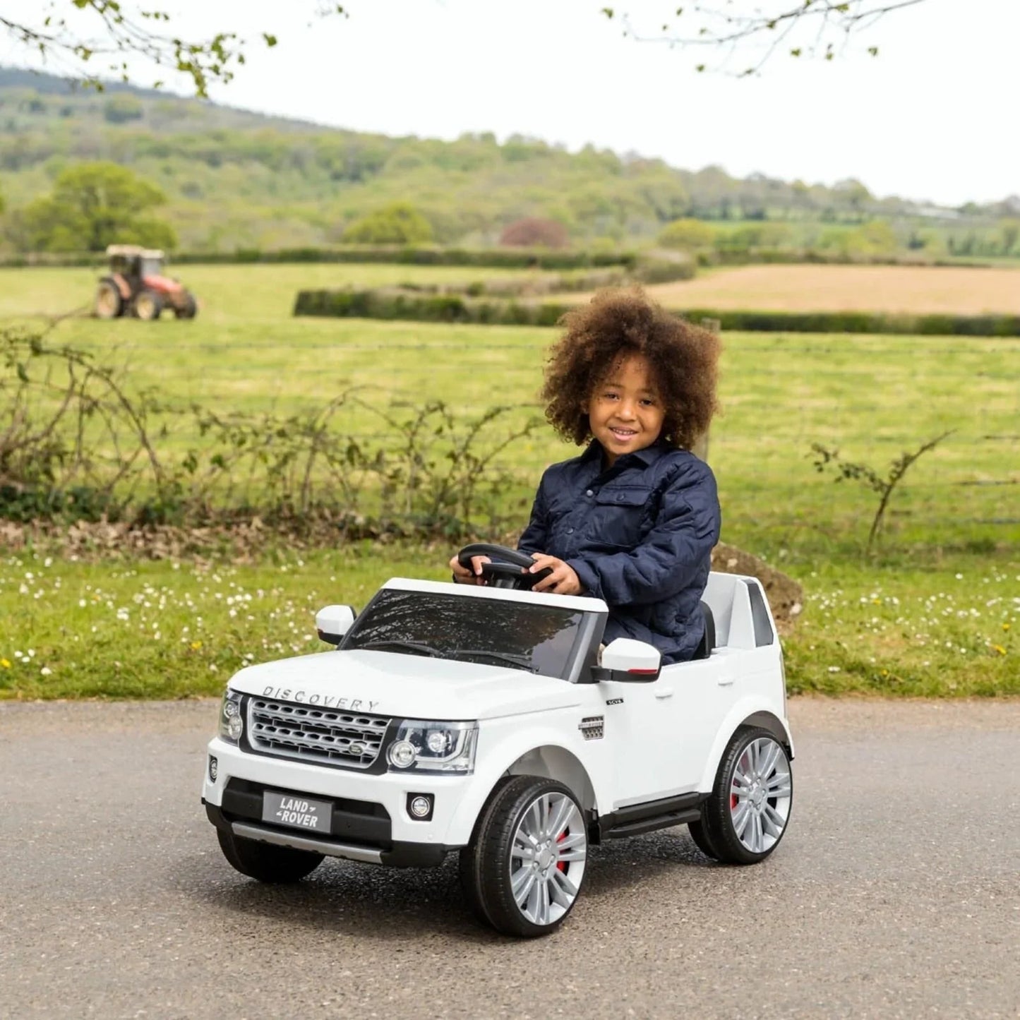 Xootz Landrover Discovery 12V Ride On Lithium - White - mezetto ebebek ebebek