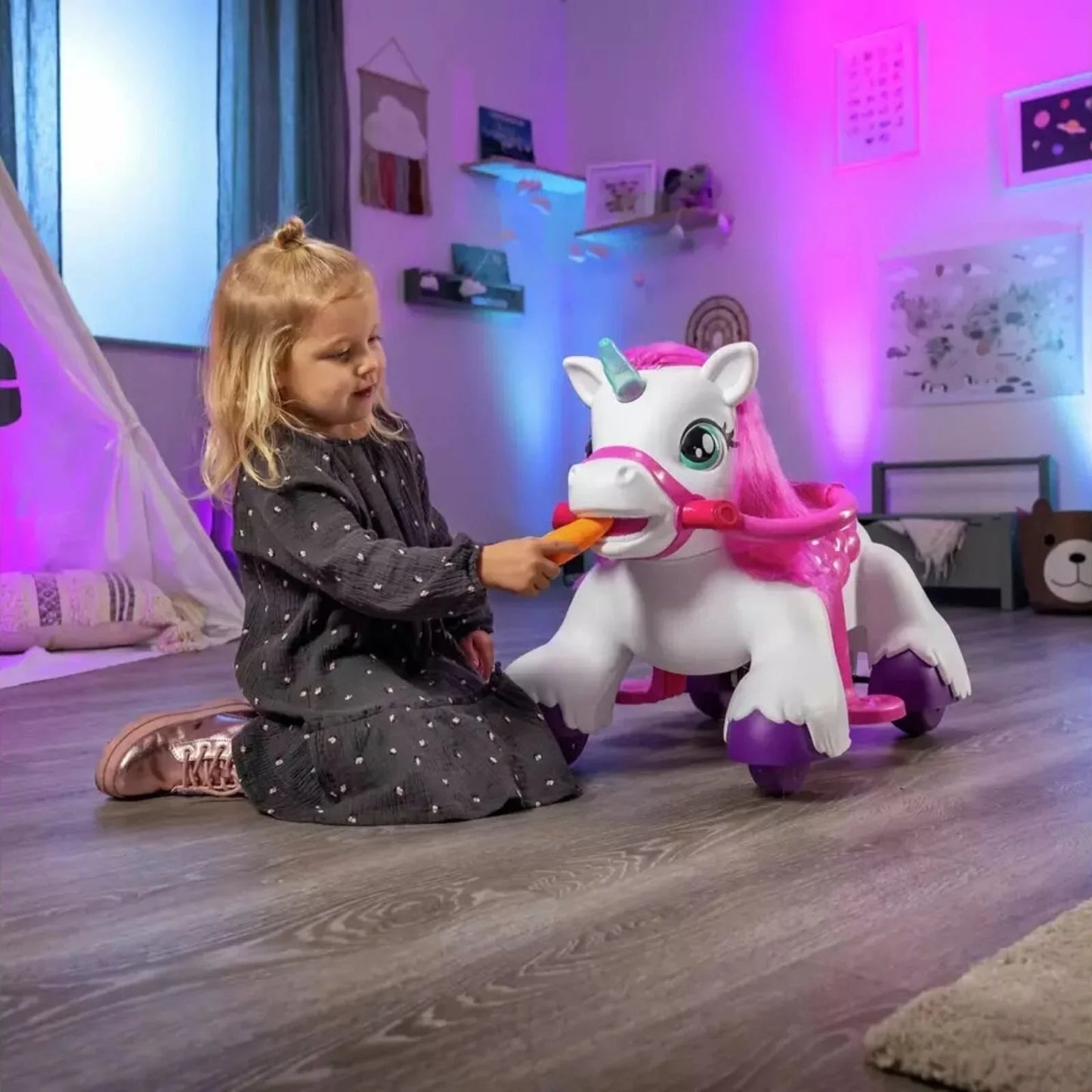 Xootz Magical Unicorn 6V Electric Ride On - White - mezetto ebebek ebebek