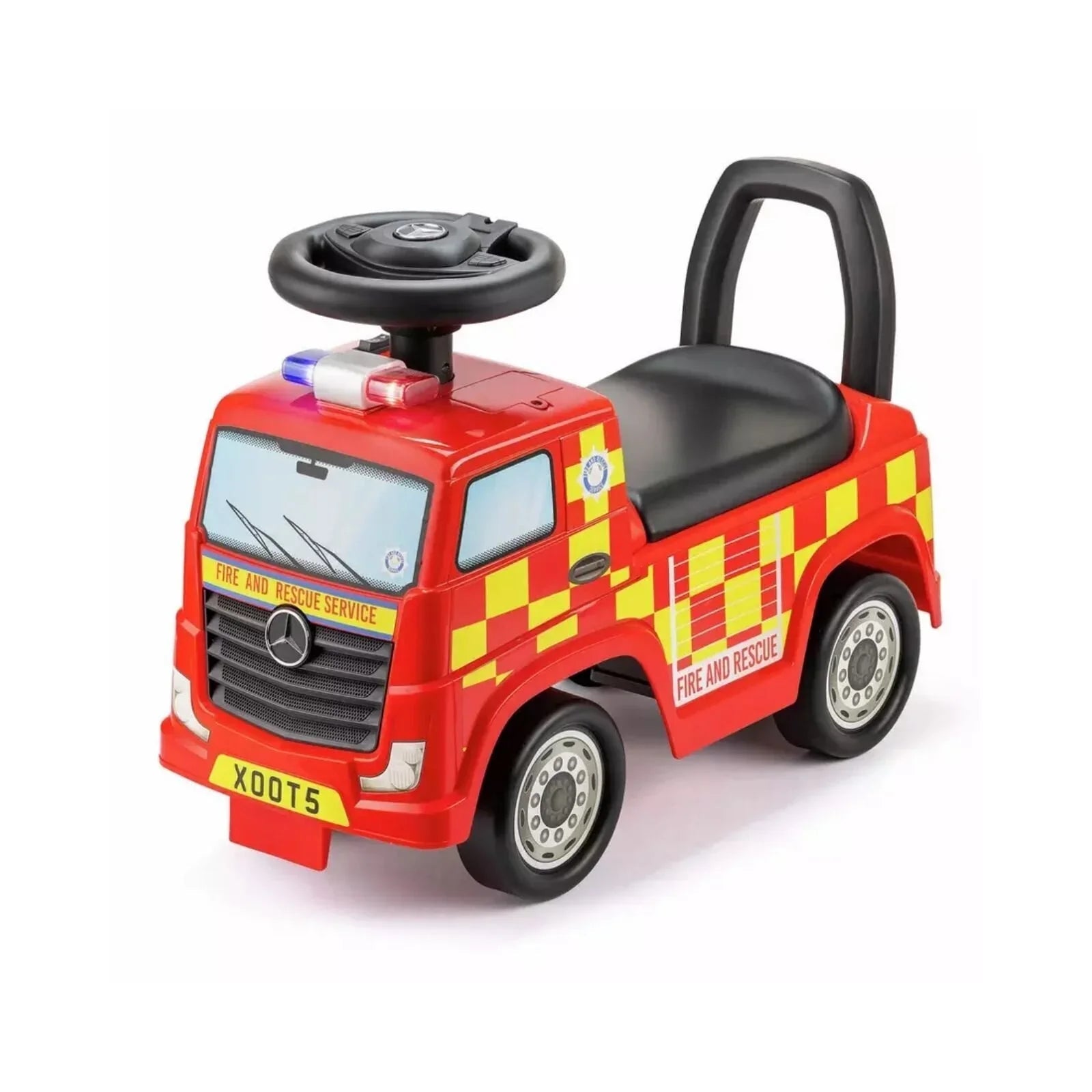 Xootz Mercedes - Benz Fire Engine Foot - to - Floor Ride On - Red - mezetto ebebek ebebek