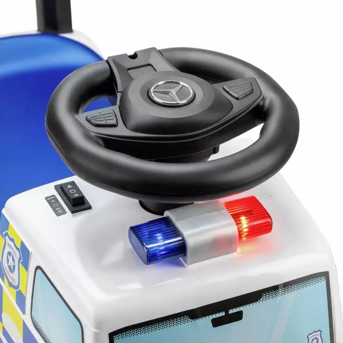 Xootz Mercedes - Benz Police Foot - to - Floor Ride On - White - mezetto ebebek ebebek