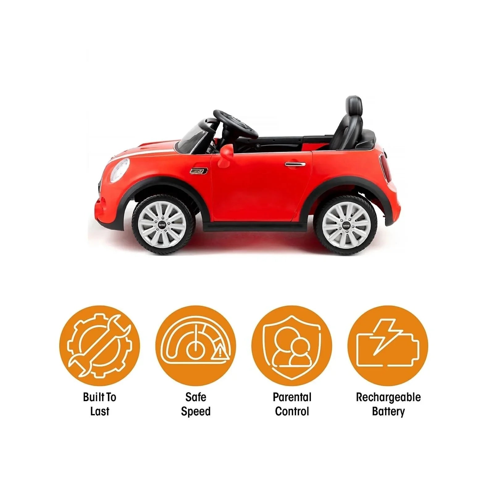 Xootz Mini Cooper Convertible 12V Electric Ride On - Red - mezetto ebebek ebebek