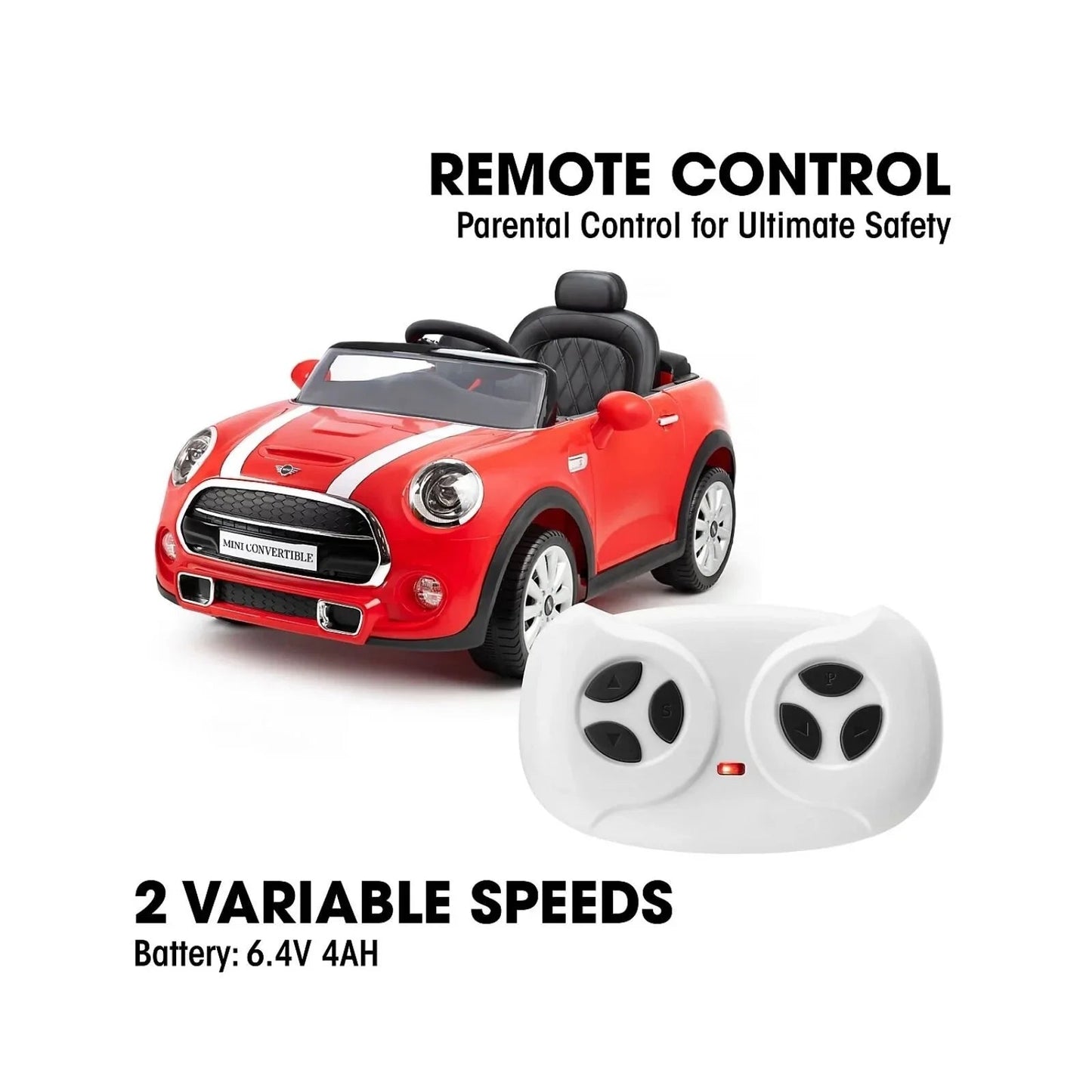 Xootz Mini Cooper Convertible 12V Electric Ride On - Red - mezetto ebebek ebebek