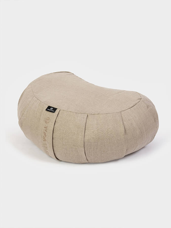 Yoga Studio EU Organic Buckwheat Zafu Crescent Linen Cushion - mezetto Shopify Collective Yoga Studio Store