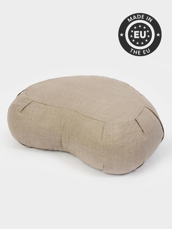 Yoga Studio EU Organic Buckwheat Zafu Crescent Linen Cushion - mezetto Shopify Collective Yoga Studio Store