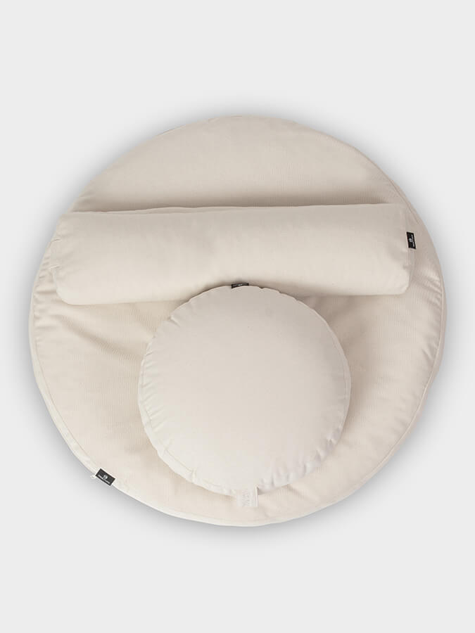 Yoga Studio EU Round Organic Zabuton Meditation Cushion Kit - Zafu & Pranayama - mezetto Shopify Collective Yoga Studio Store