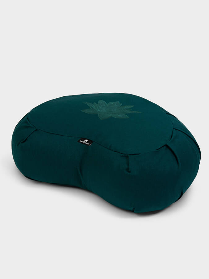 Yoga Studio GOTS Organic Cotton Crescent Lotus Zafu Buckwheat Cushion - mezetto Shopify Collective Yoga Studio Store