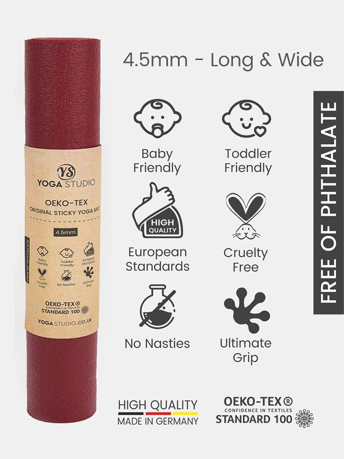 Yoga Studio Oeko - Tex Long & Wide Yoga Mat 4.5mm - mezetto Shopify Collective Yoga Studio Store